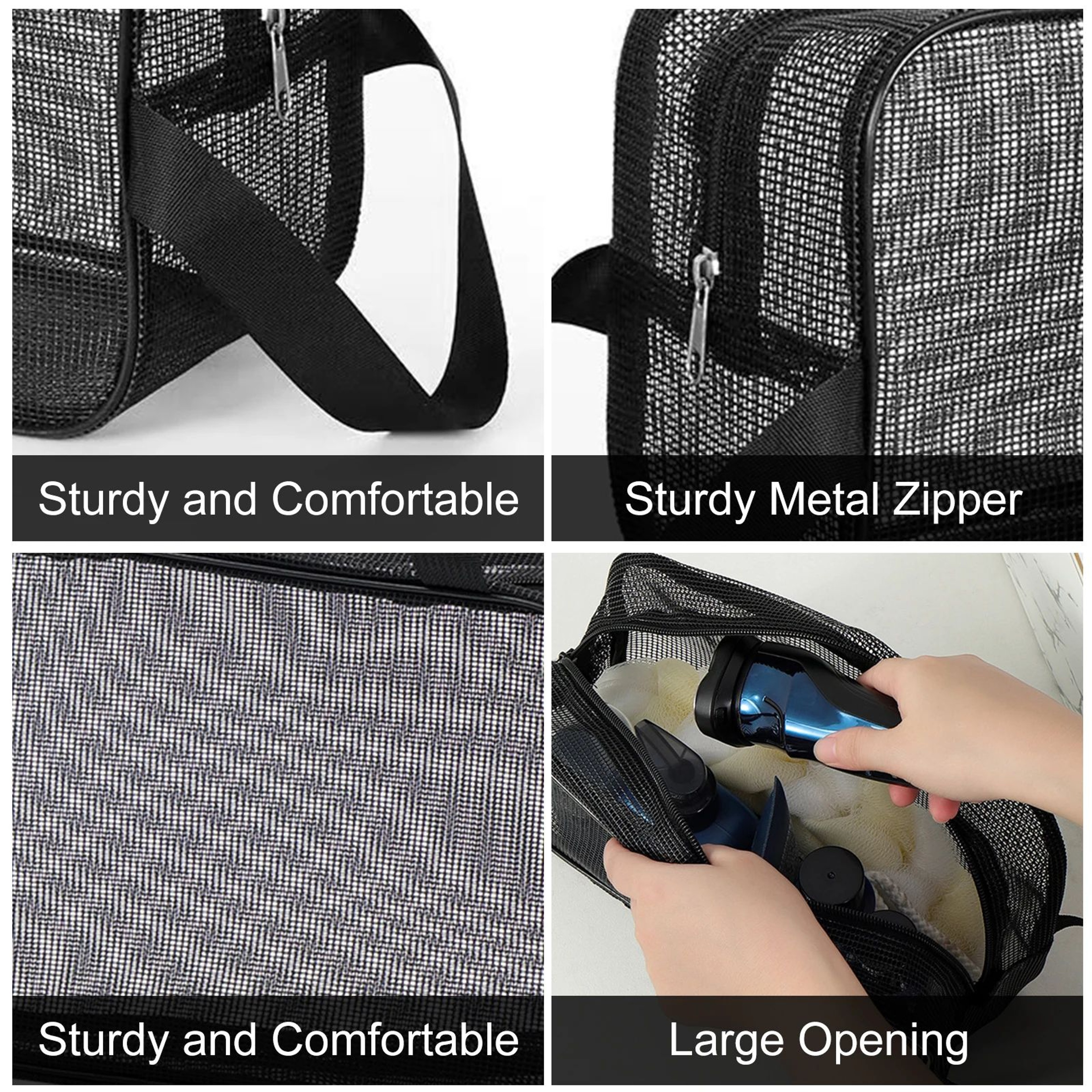 Large Capacity Mesh Shower Caddy Tote Bag Quick Dry Toiletry Organizer 2
