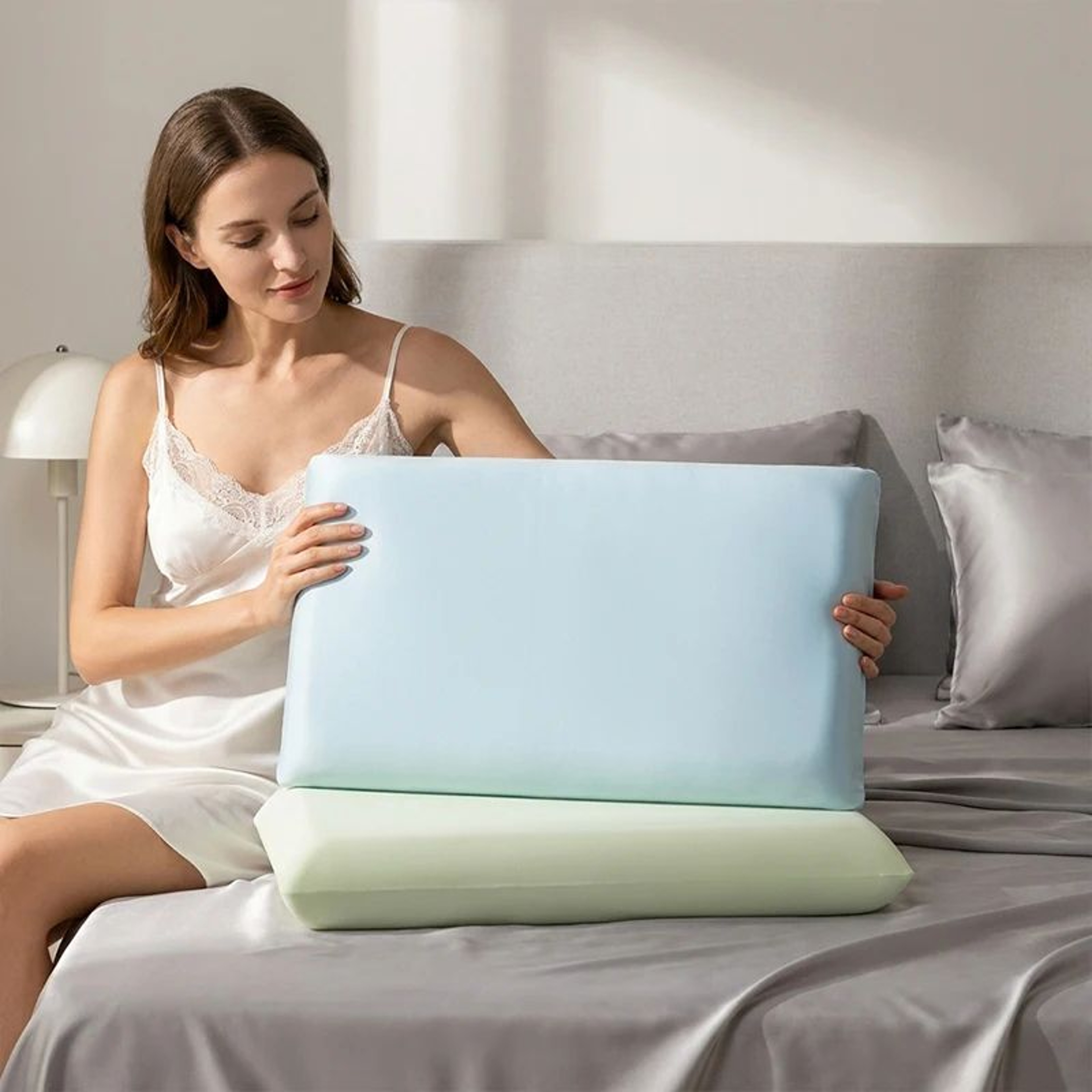 Cooling Ice Silk Pillowcase 255 X 137 Inch Breathable Washable Summer Pillow Cover 0