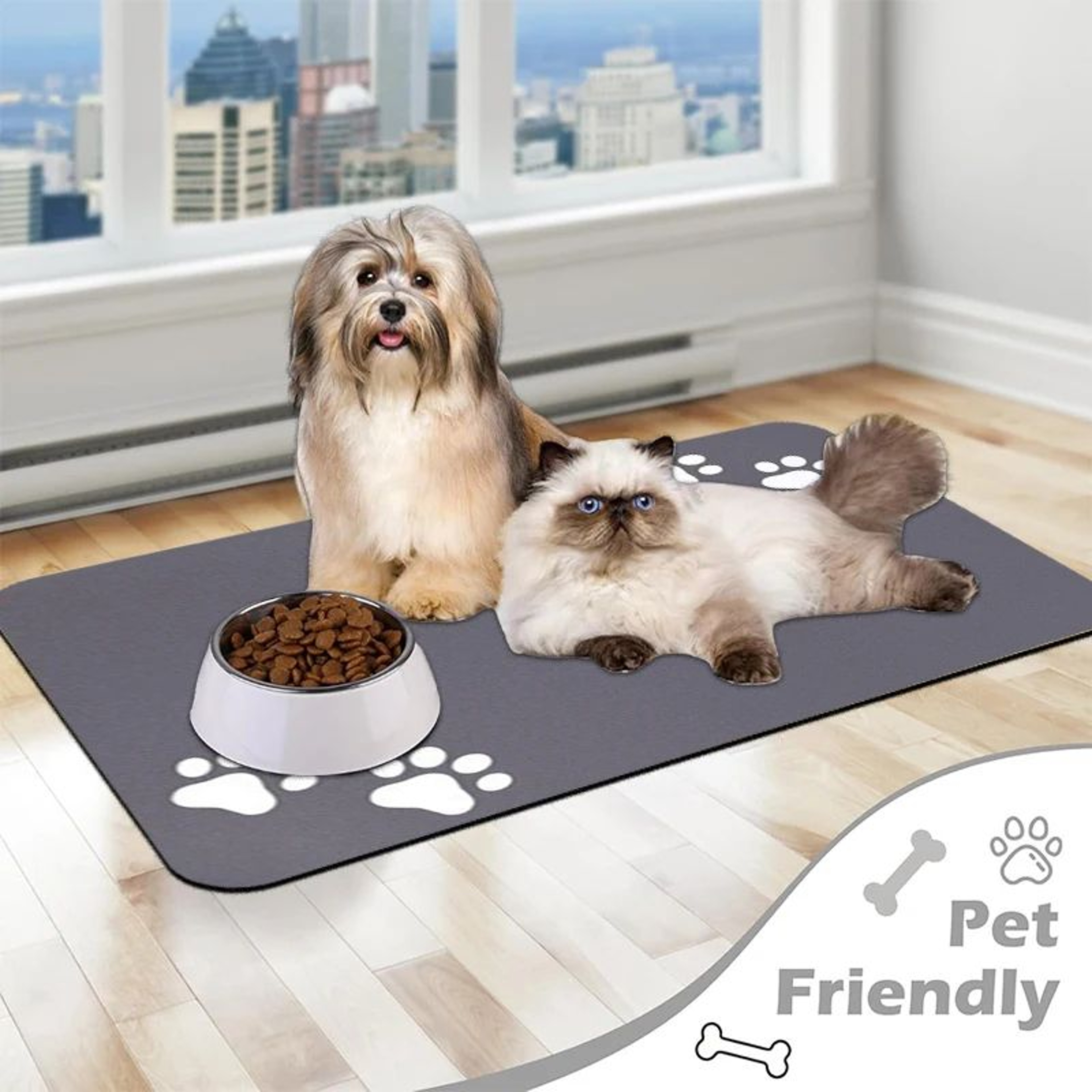 QuickDry Absorbent Pet Feeding Mat With NonSlip Waterproof Backing 5