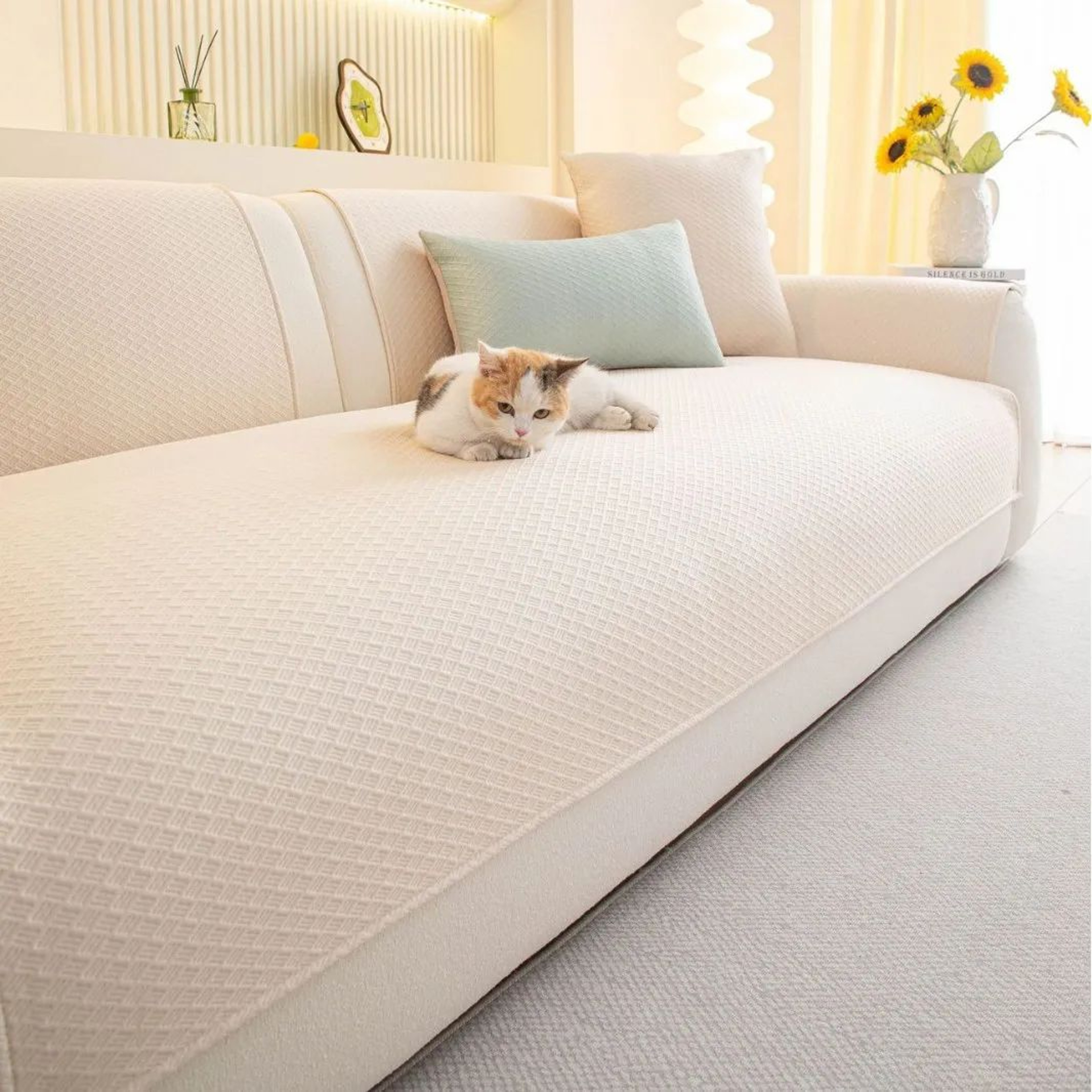 Cooling Ice Silk Sofa Cushion Cover With AntiSlip Design 5