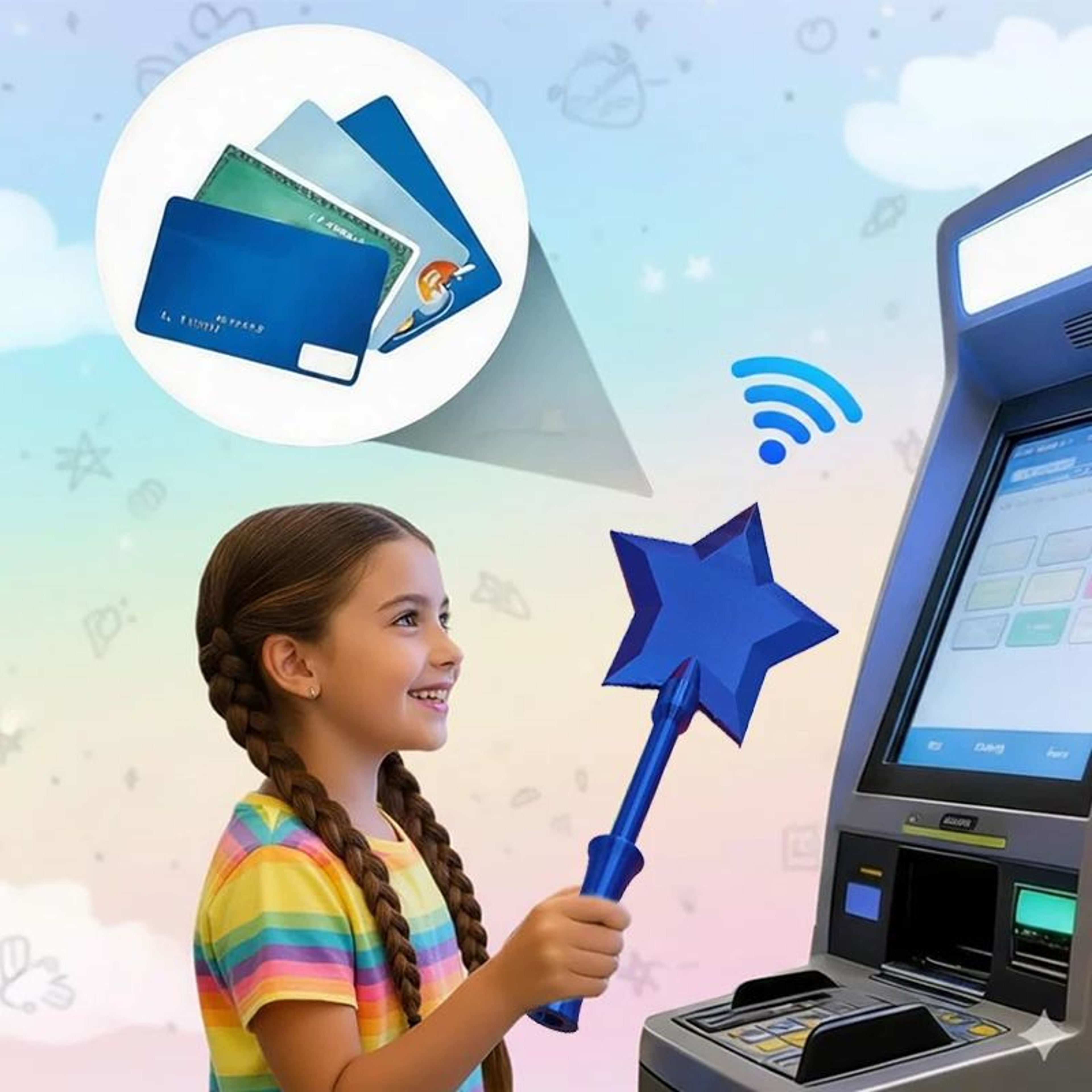 3D Printed Star Tap To Pay Magic Wand Contactless Card Holder 5