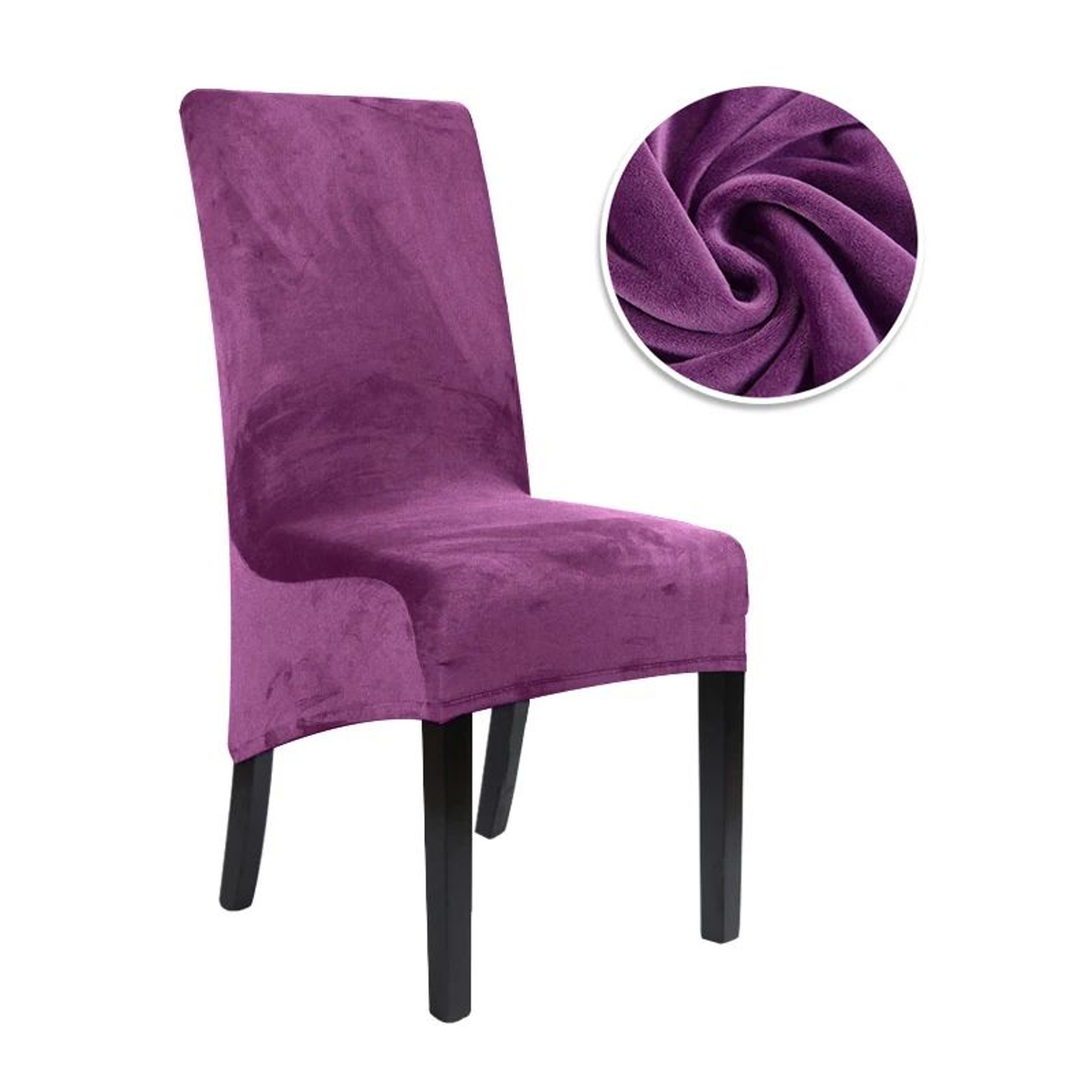 Large Velvet Stretch Dining Chair Cover for High Back Chairs – view 15