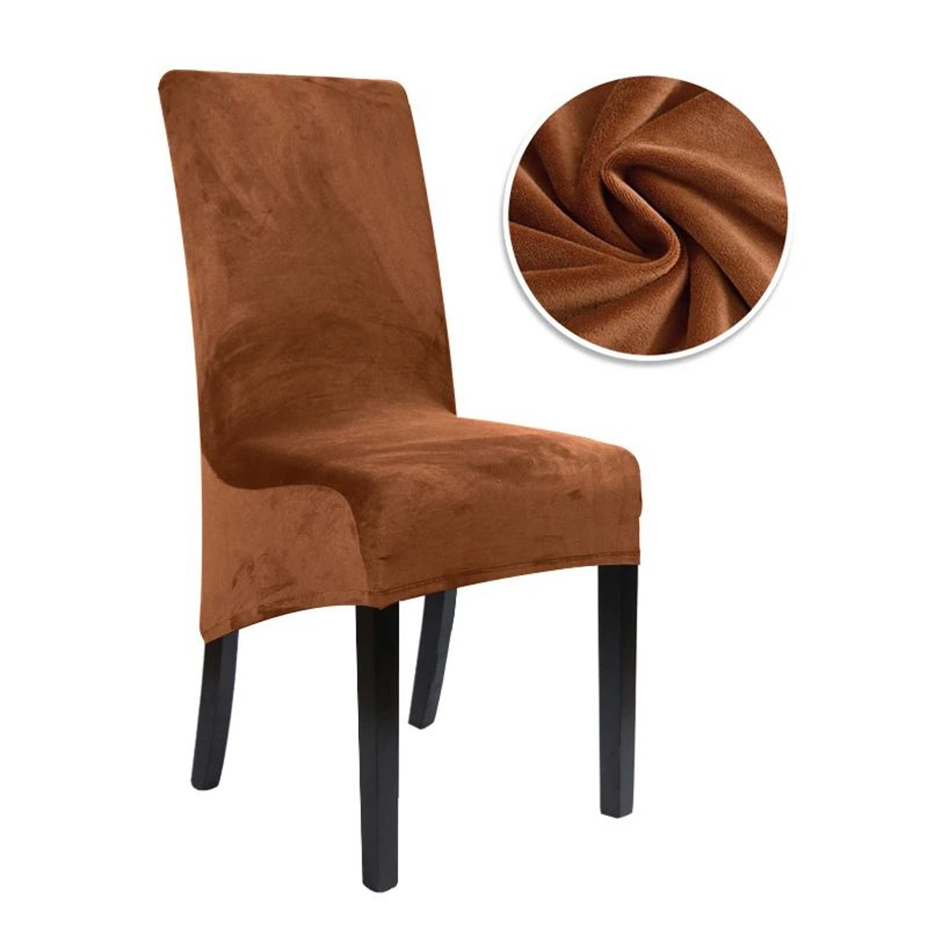 Large Velvet Stretch Dining Chair Cover For High Back Chairs 12
