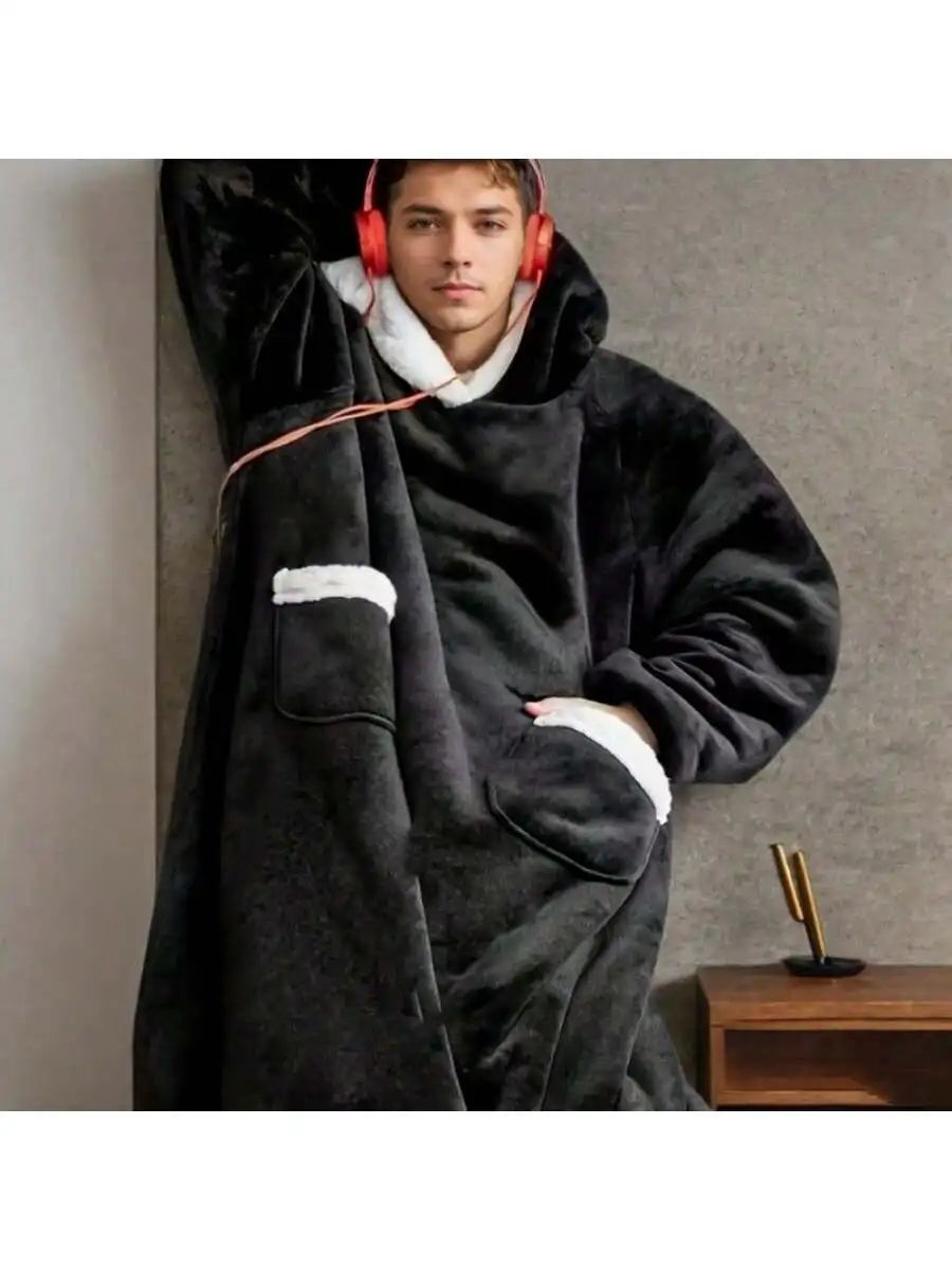 Cozy Oversized Wearable Blanket Hoodie With Sleeves And Pockets 5