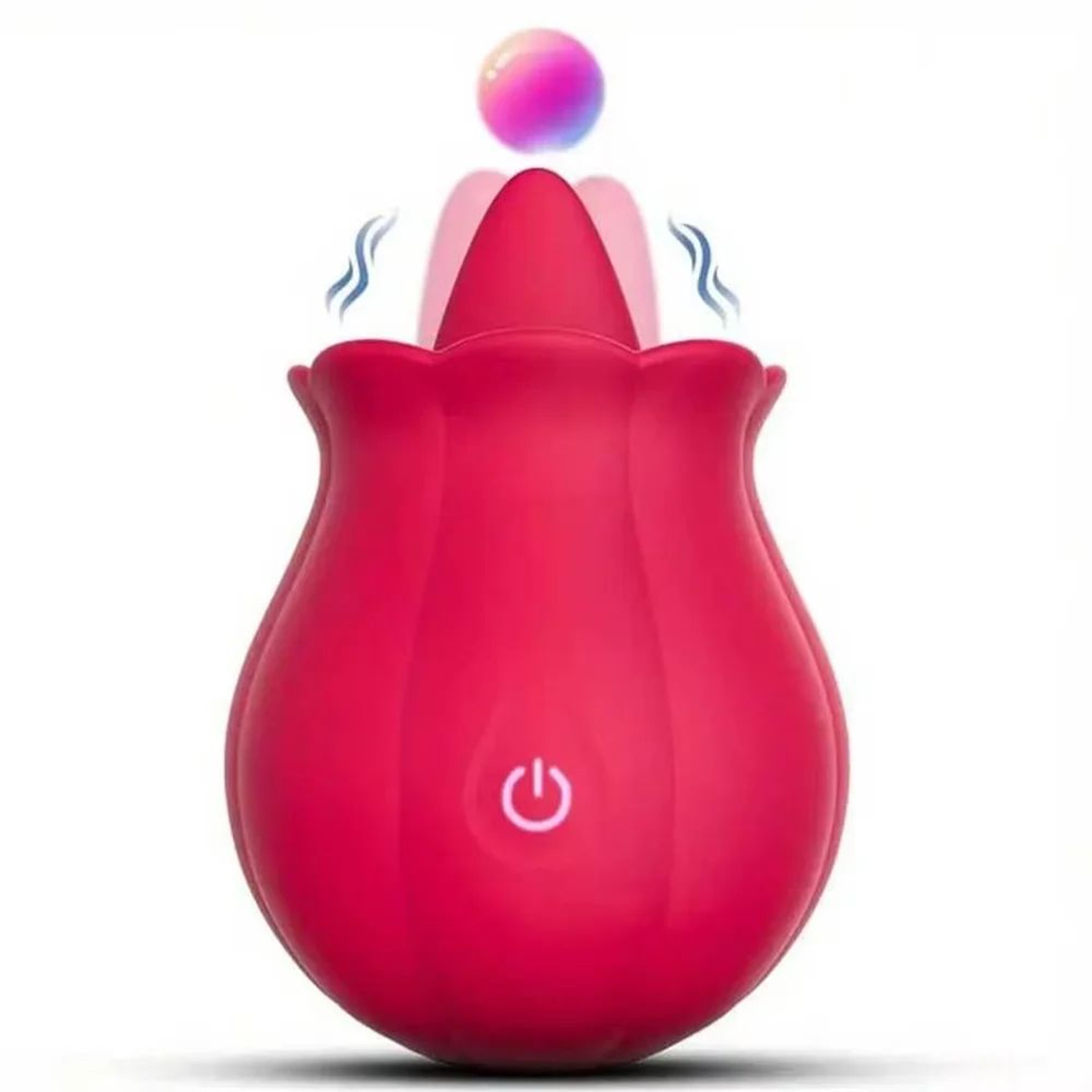 Rose Dual Stimulation Suction Vibrator With Insertable Massager 0