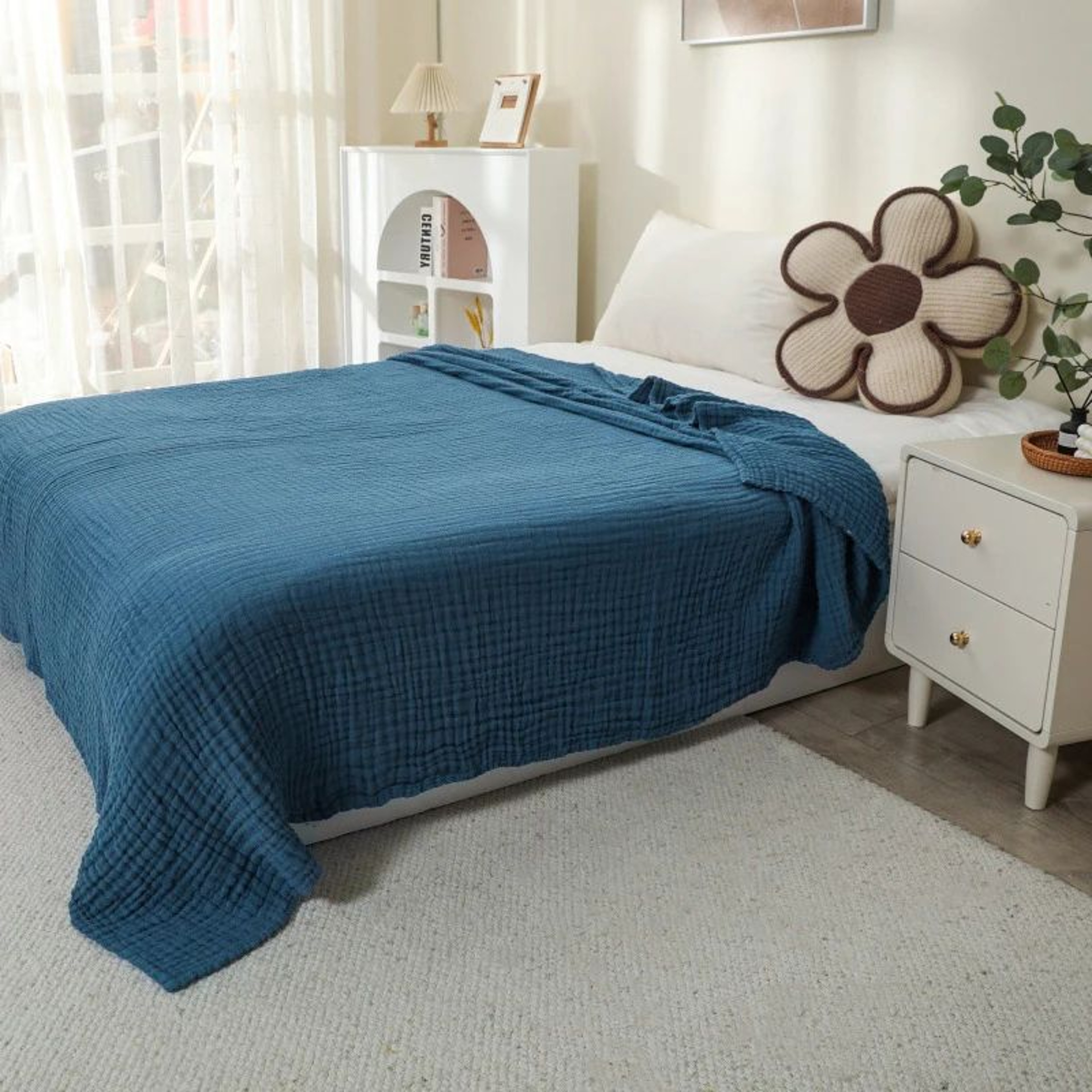 6Layer Cotton Muslin Throw Blanket Lightweight Breathable Boho Blanket 9