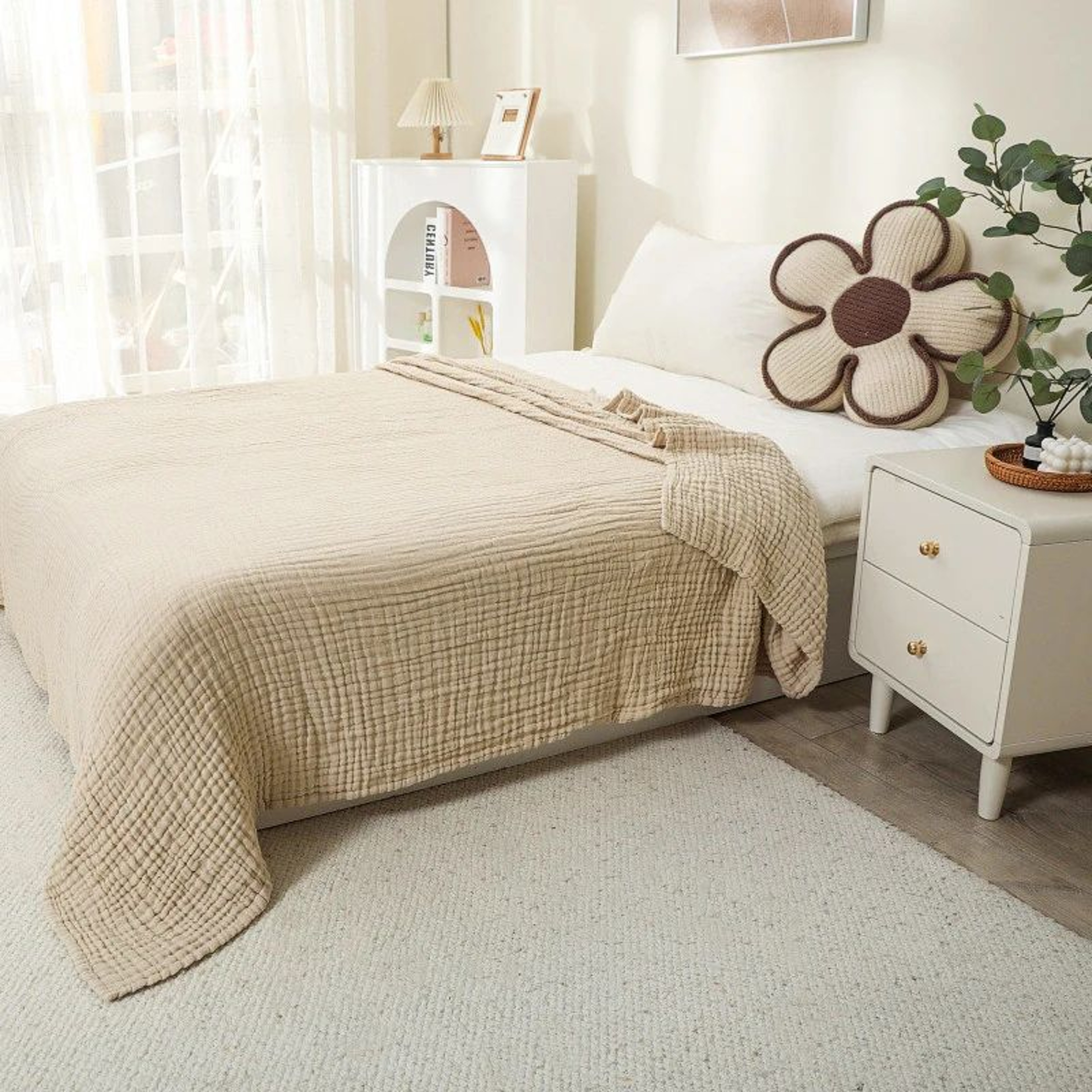 6Layer Cotton Muslin Throw Blanket Lightweight Breathable Boho Blanket 10