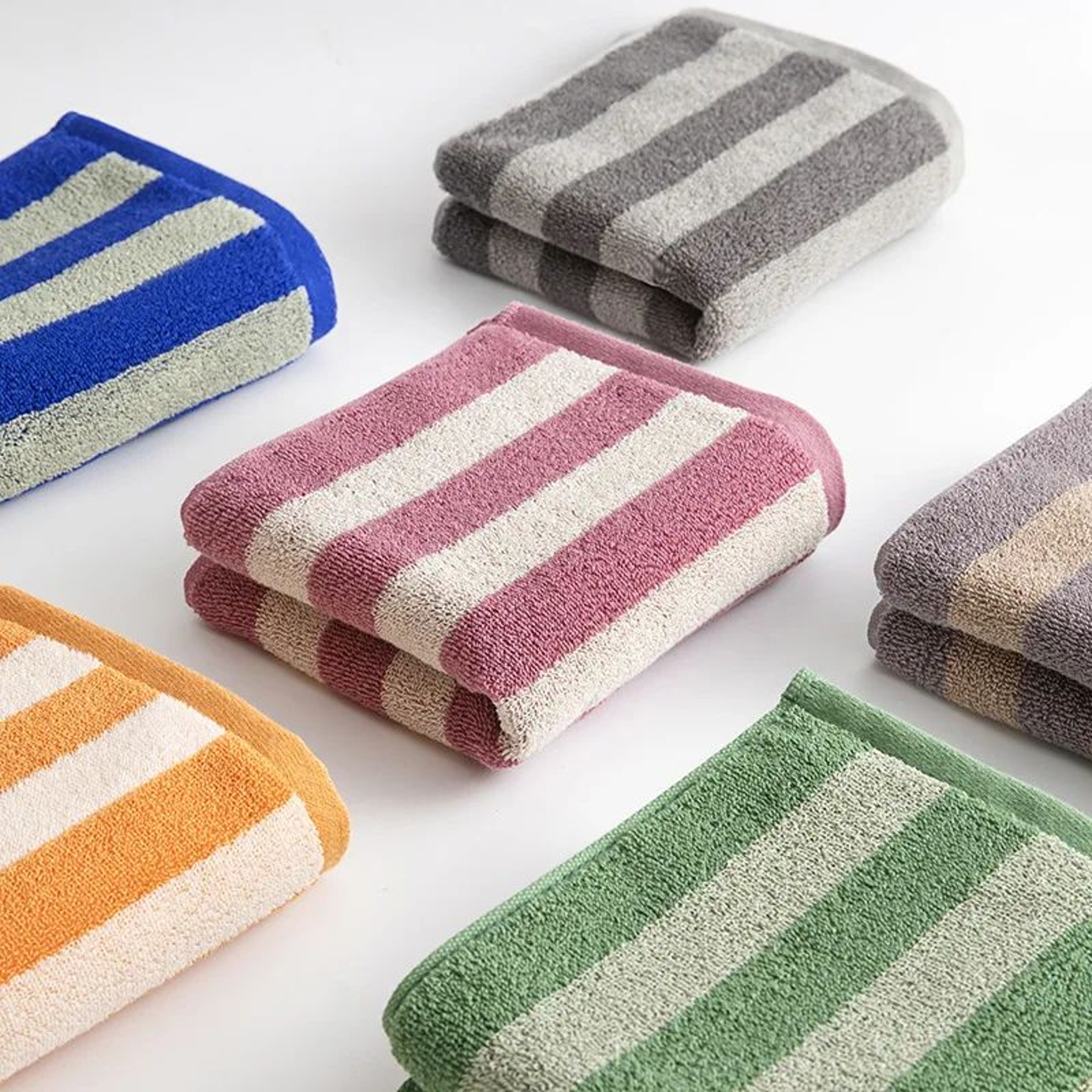 Plaid Cotton Bath Towel Set Soft Absorbent Lightweight Bathroom Towels 3