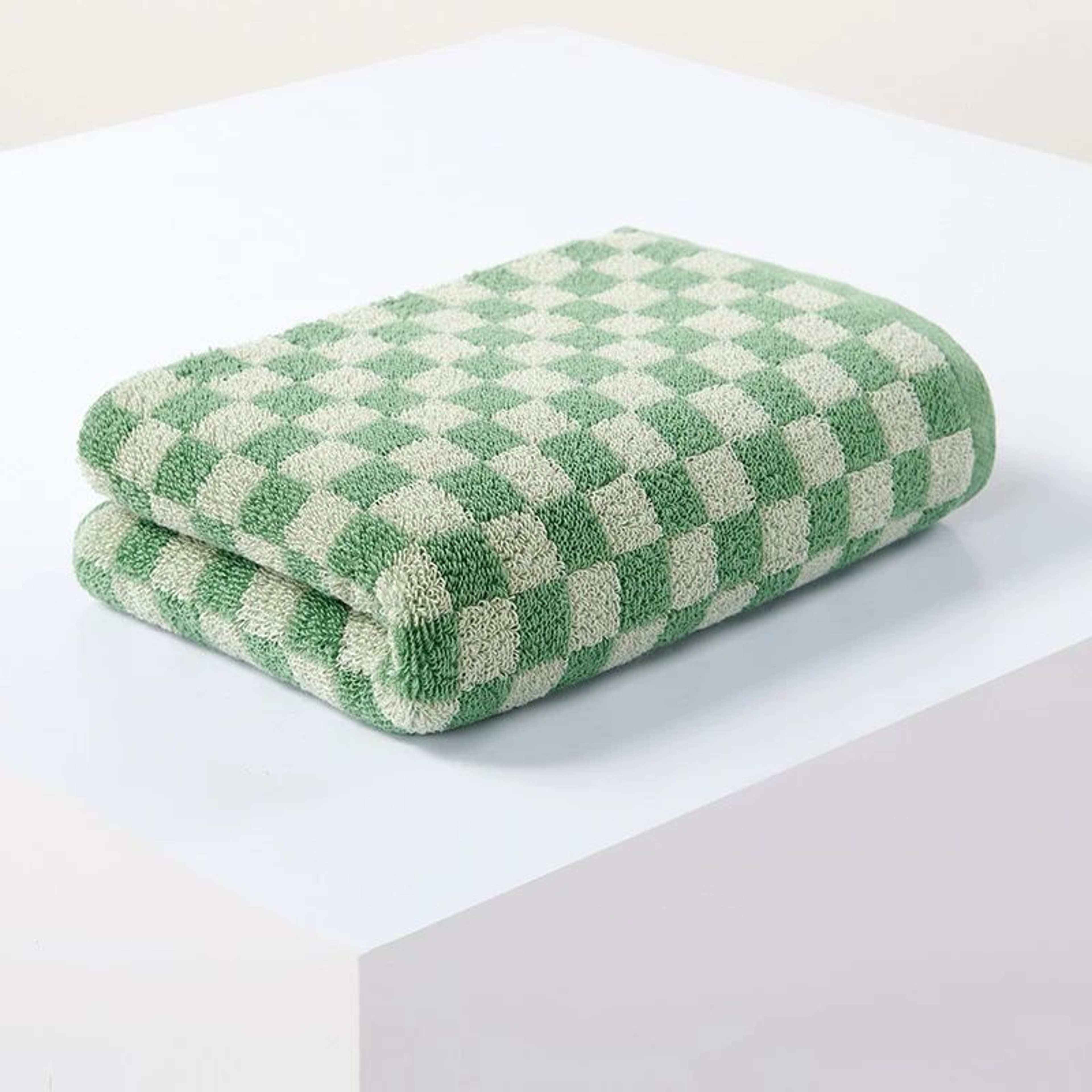 Plaid Cotton Bath Towel Set Soft Absorbent Lightweight Bathroom Towels 9