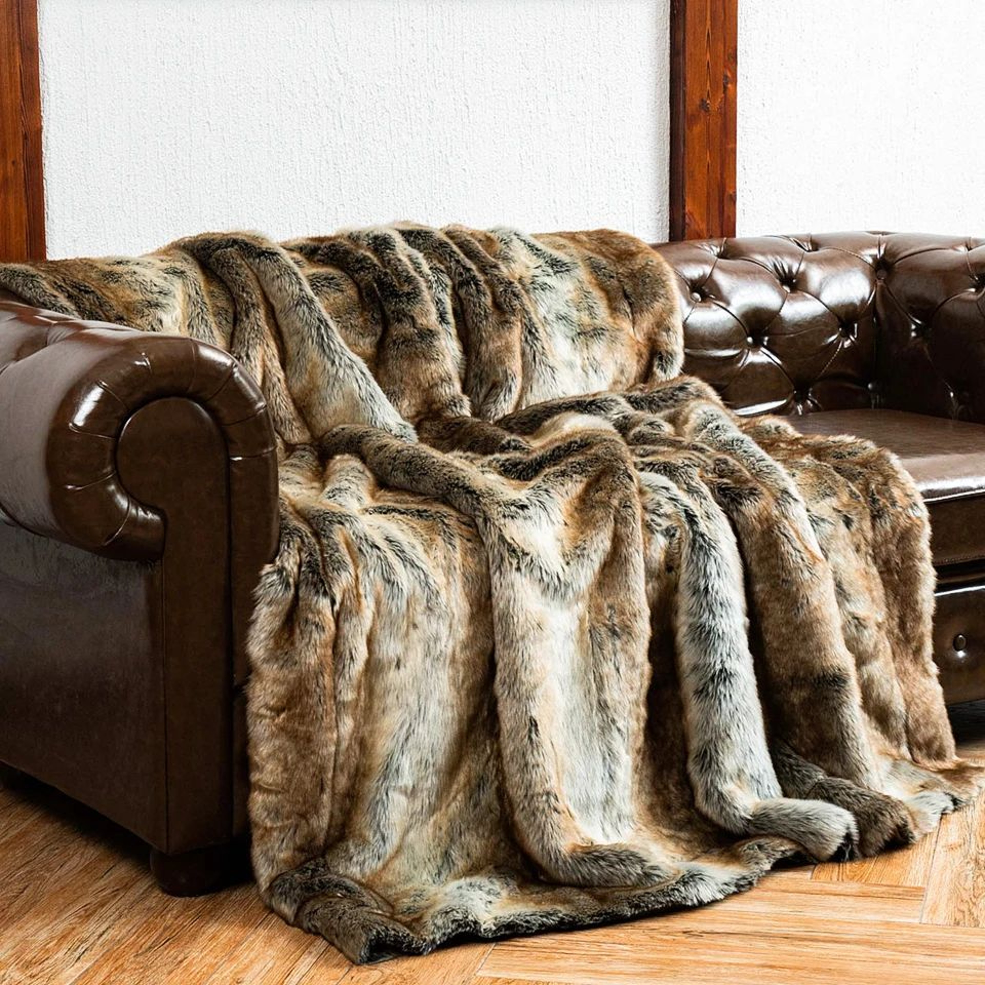 Battilo Luxury Plaid Faux Fur Throw Blanket Soft Warm Plush Sofa And Bed Blanket 1