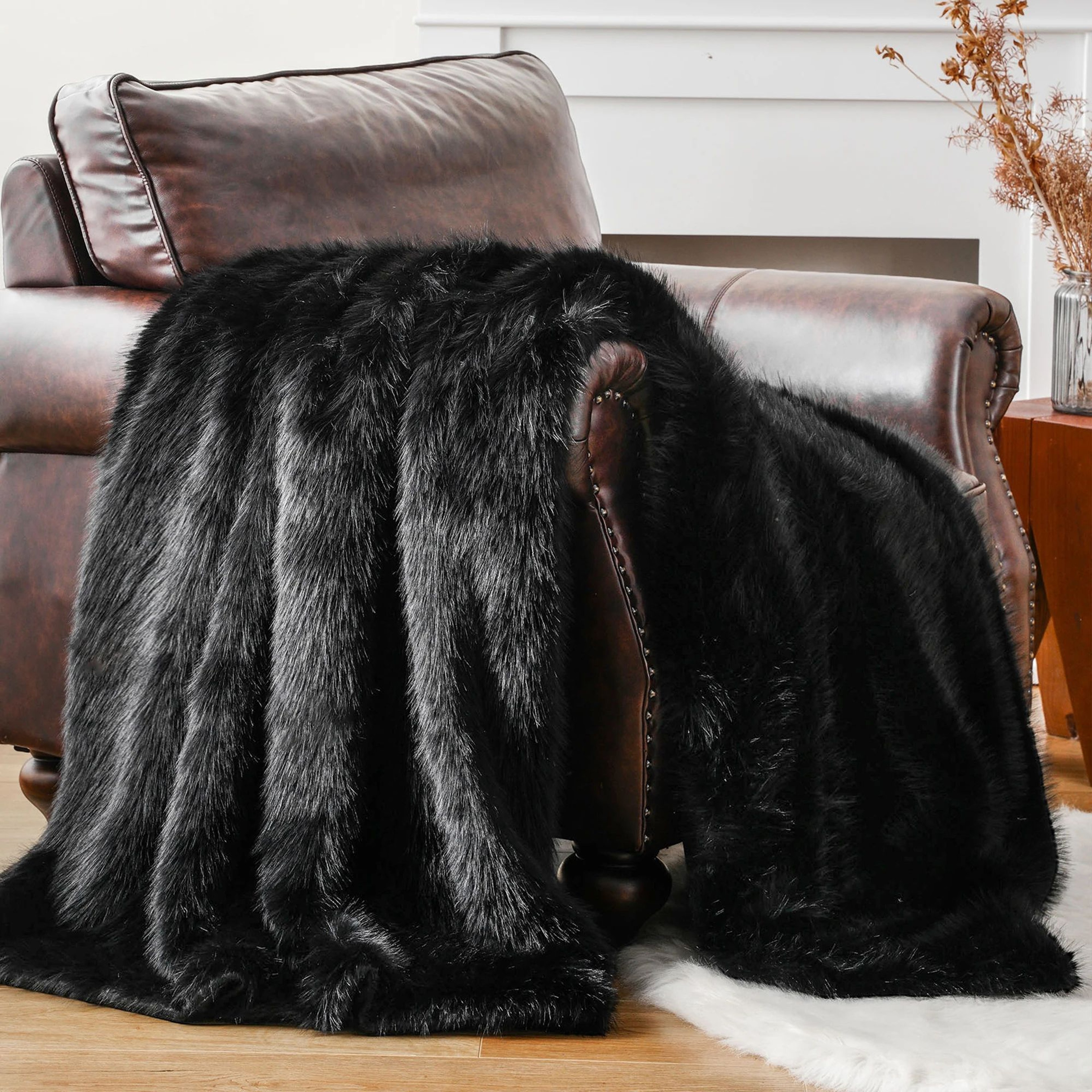 Luxury Mink Faux Fur Throw Blanket Soft Warm Plush Blanket For Bed And Sofa 12