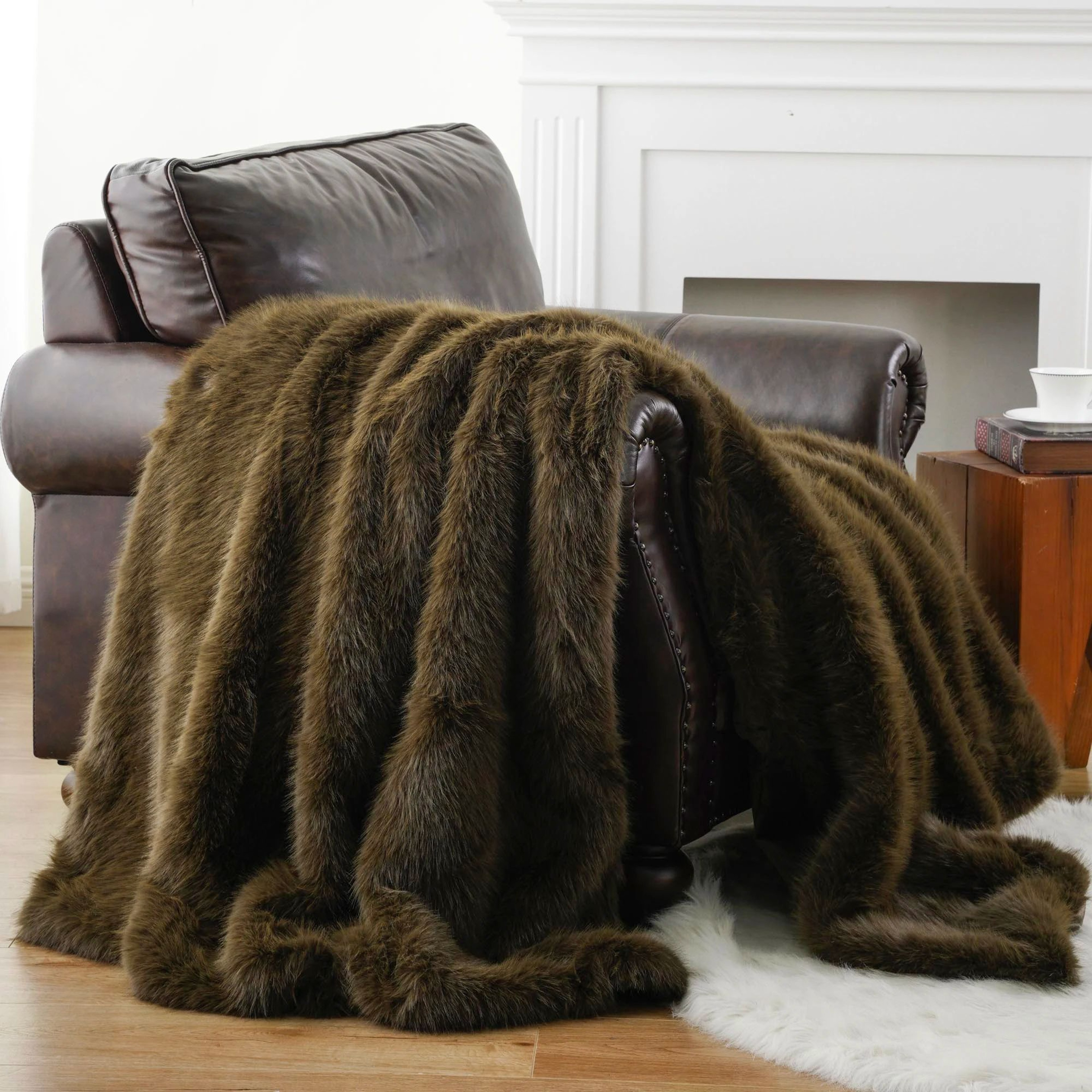 Luxury Mink Faux Fur Throw Blanket Soft Warm Plush Blanket For Bed And Sofa 13
