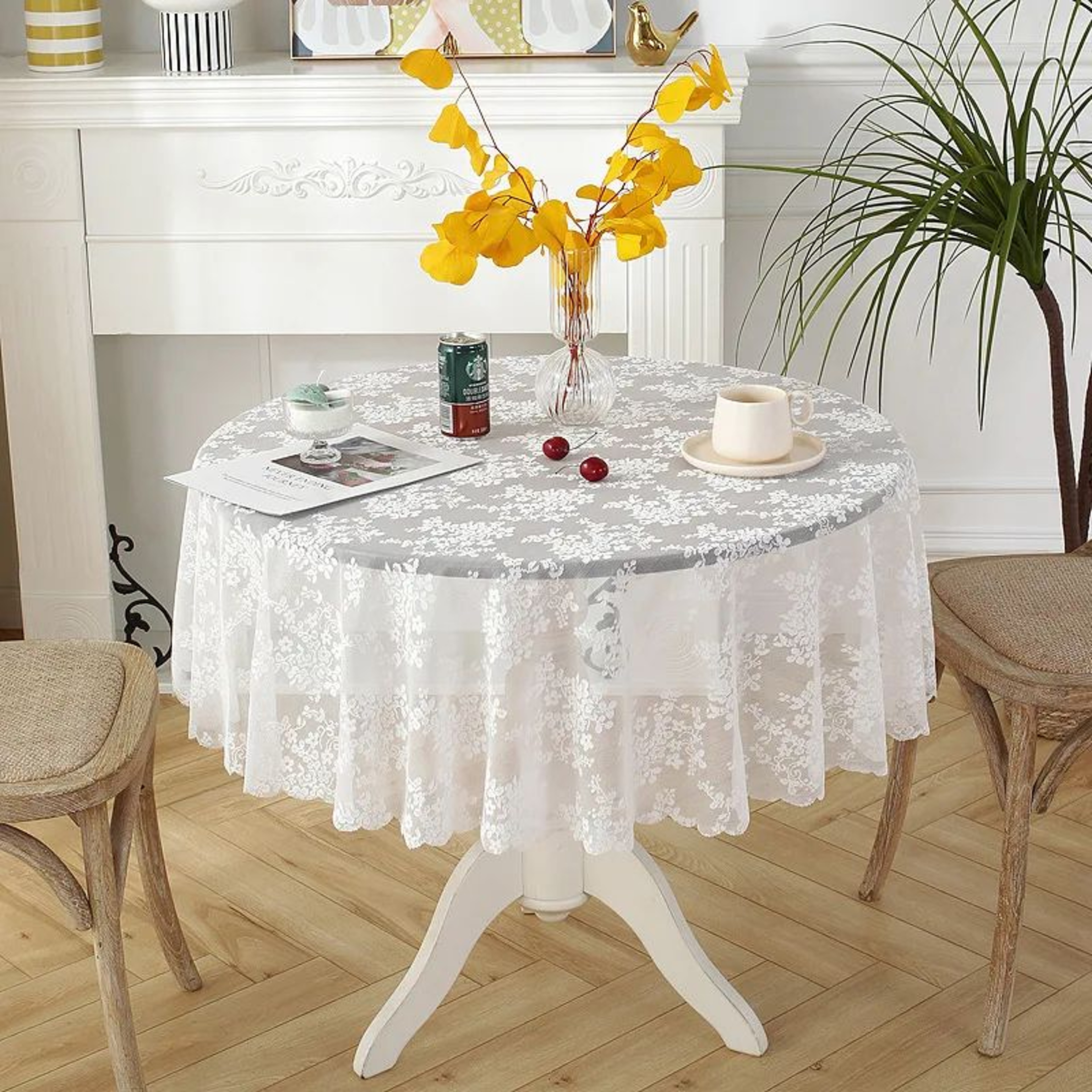 White Floral Lace Tablecloth For Round And Rectangle Tables Wedding And Party Decor 10