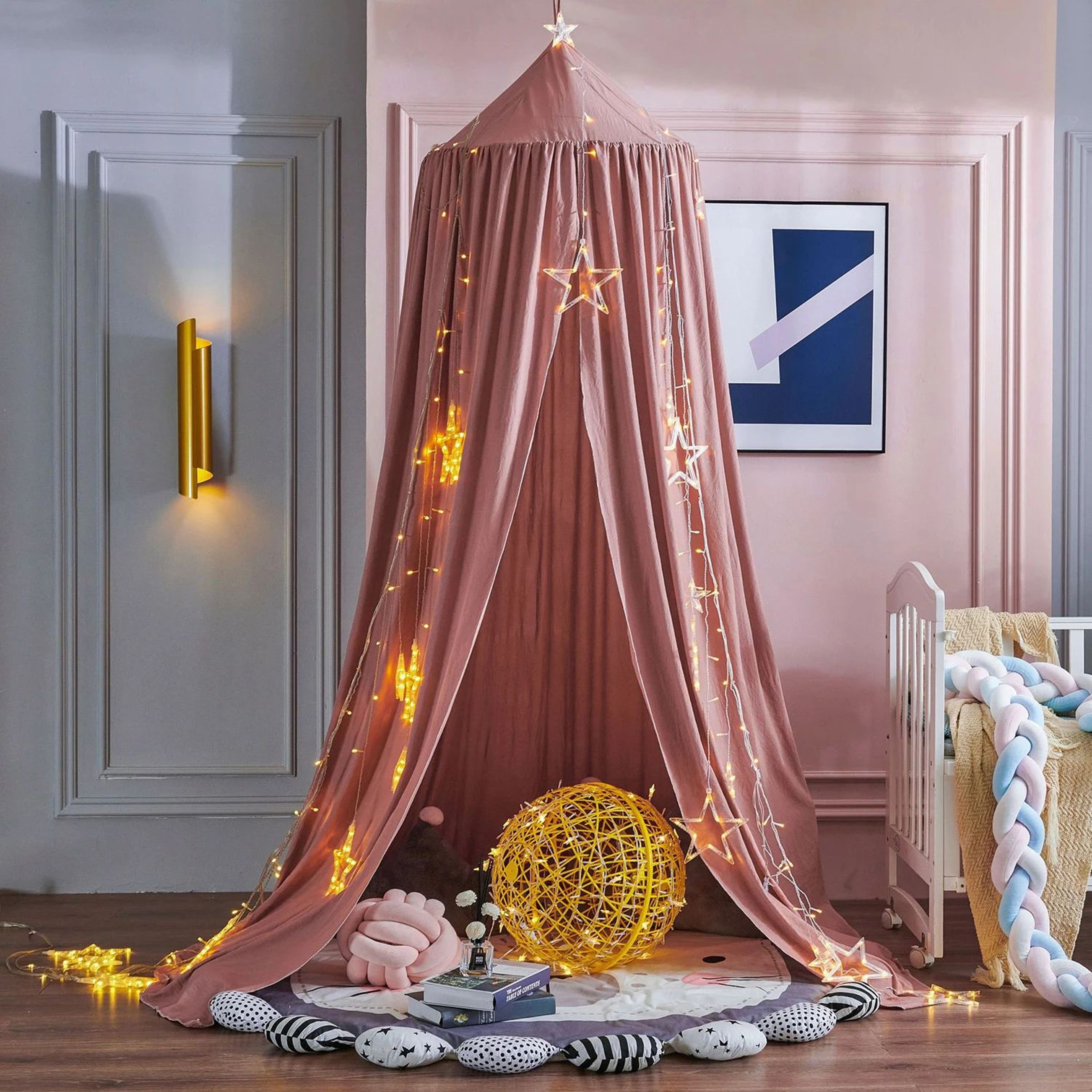 Battilo Kids Bed Canopy Mosquito Net 256 X 1063 Inch Round Hanging Play Tent 16