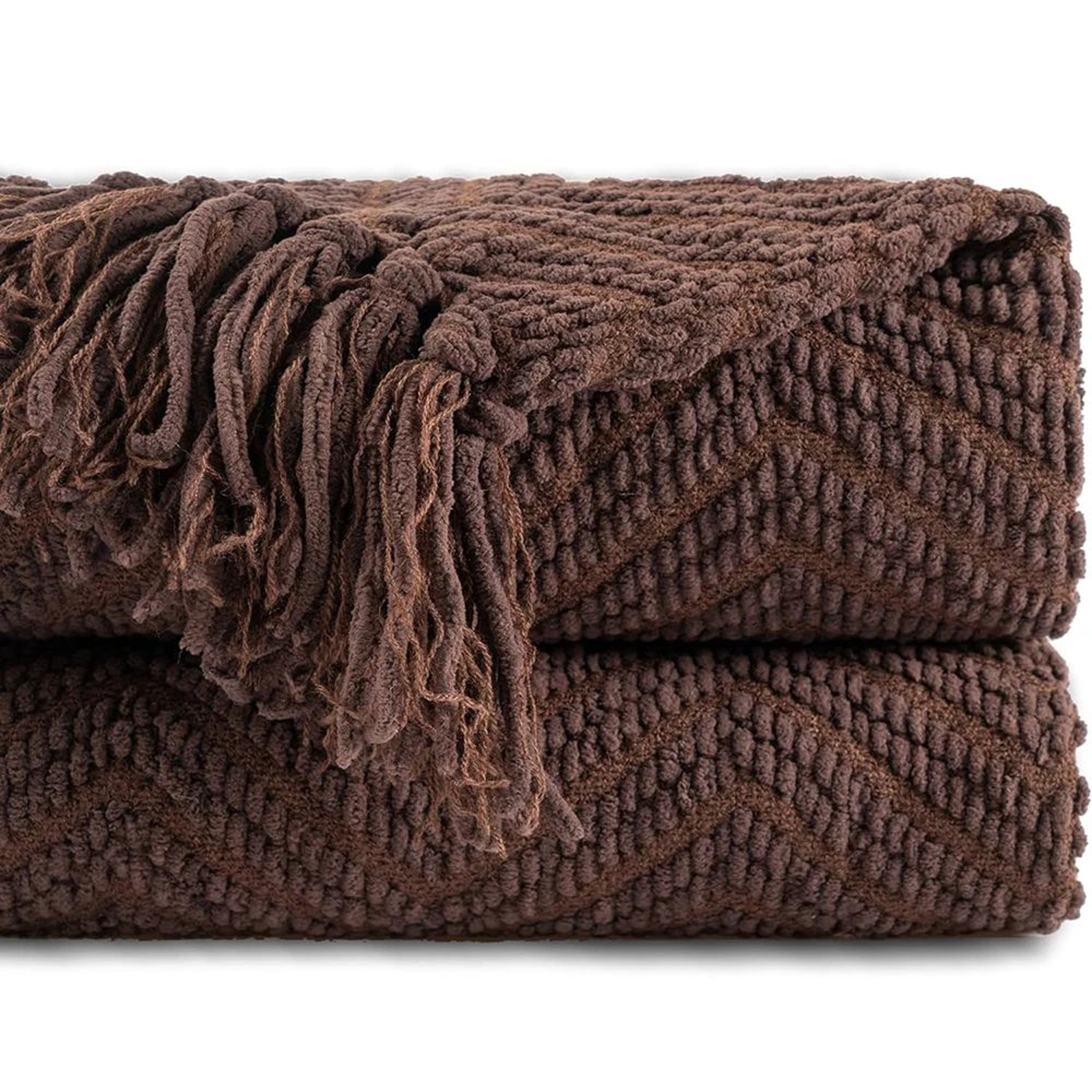 Battilo Soft Chenille Plaid Knit Throw Blanket For Couch And Bed 6