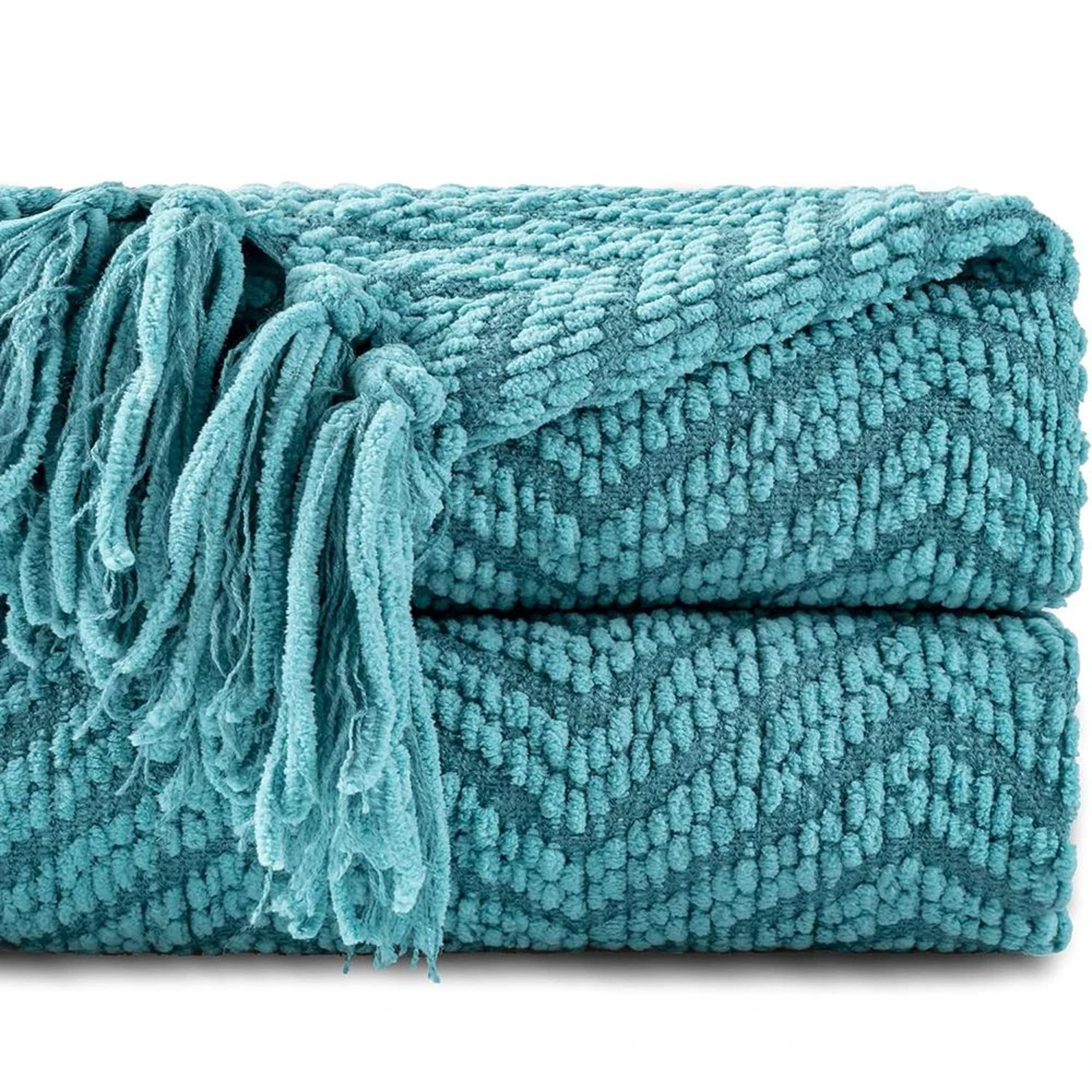 Battilo Soft Chenille Plaid Knit Throw Blanket For Couch And Bed 15