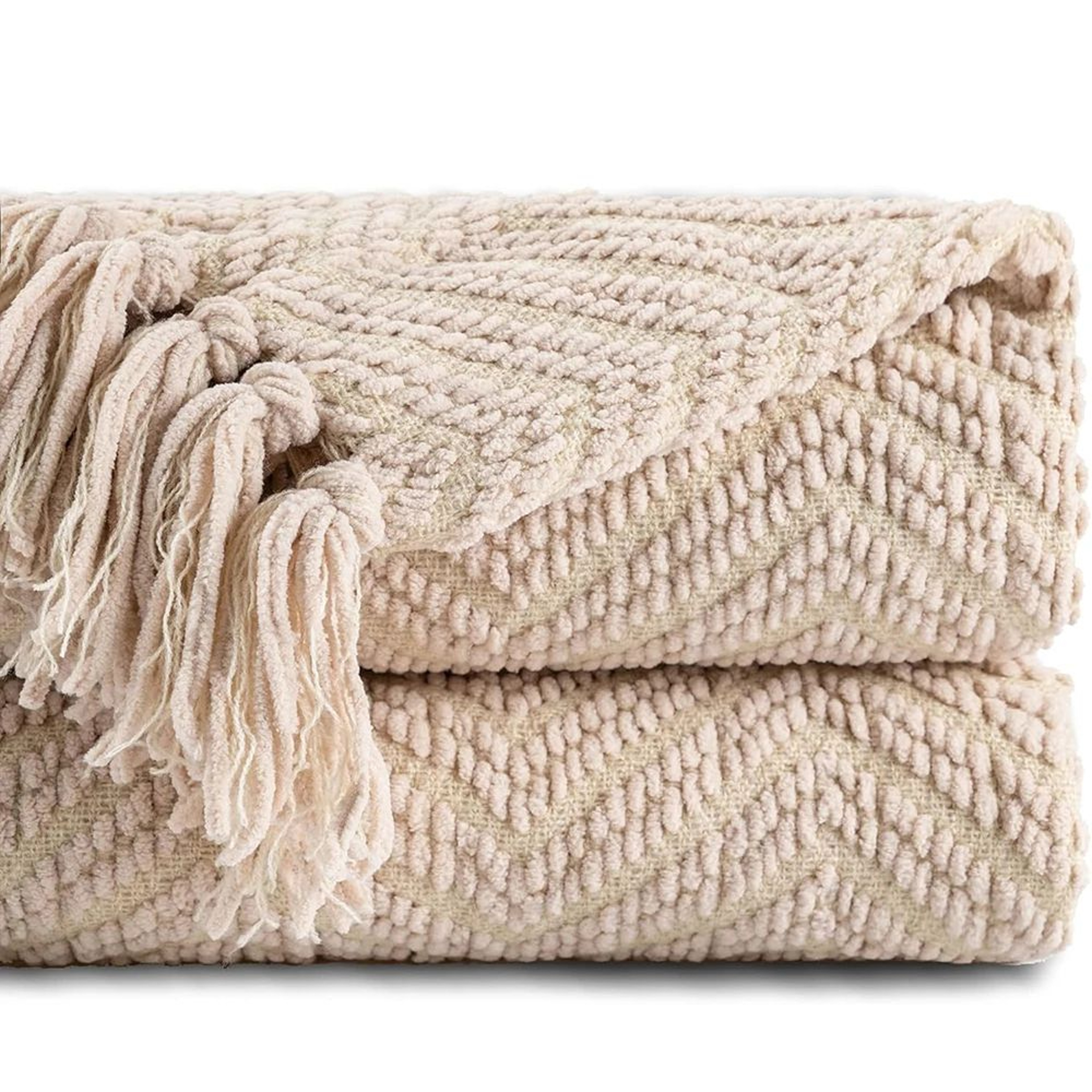 Battilo Soft Chenille Plaid Knit Throw Blanket For Couch And Bed 10