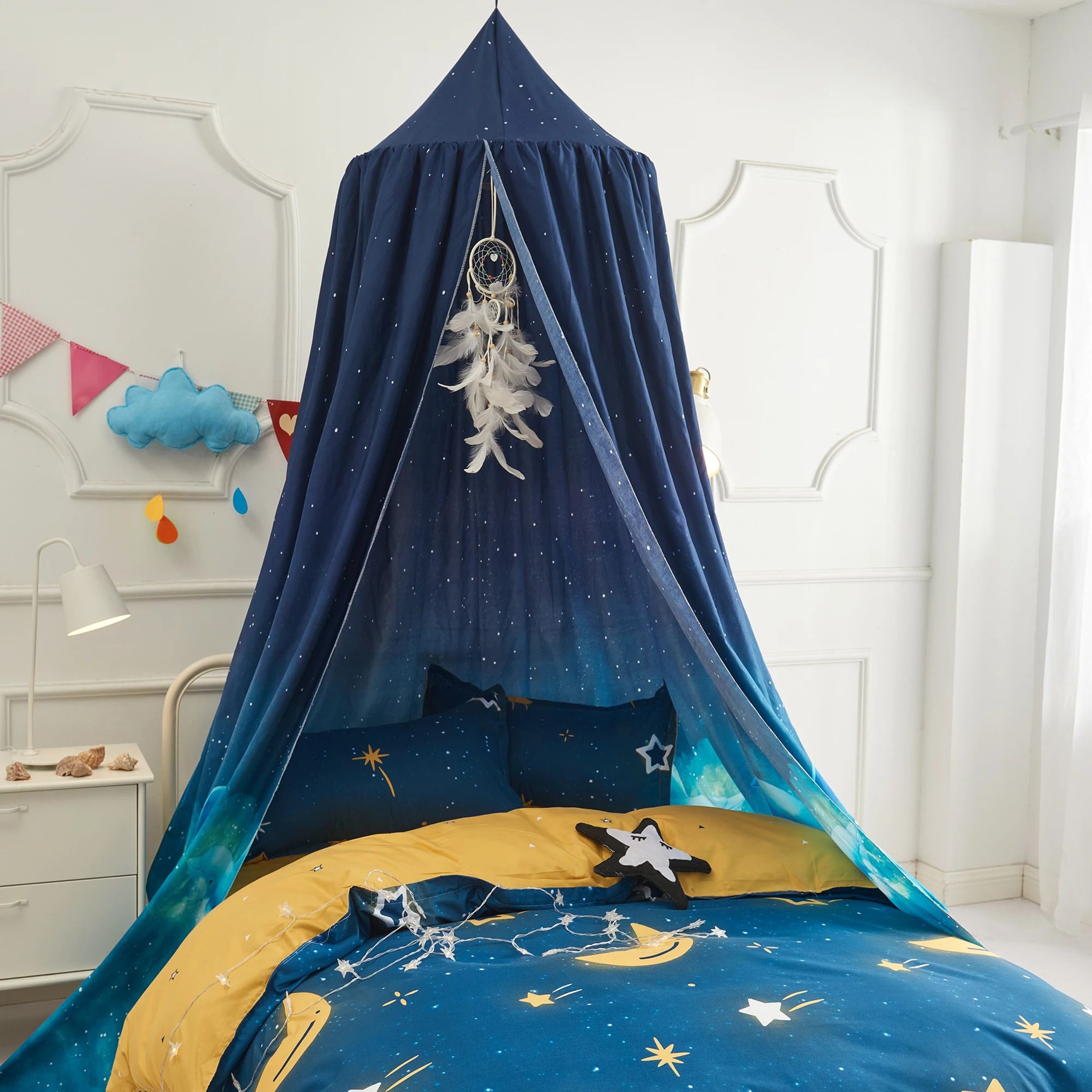 Round Dome Kids Bed Canopy Mosquito Net 65 X 250 Cm Castle Play Tent 0