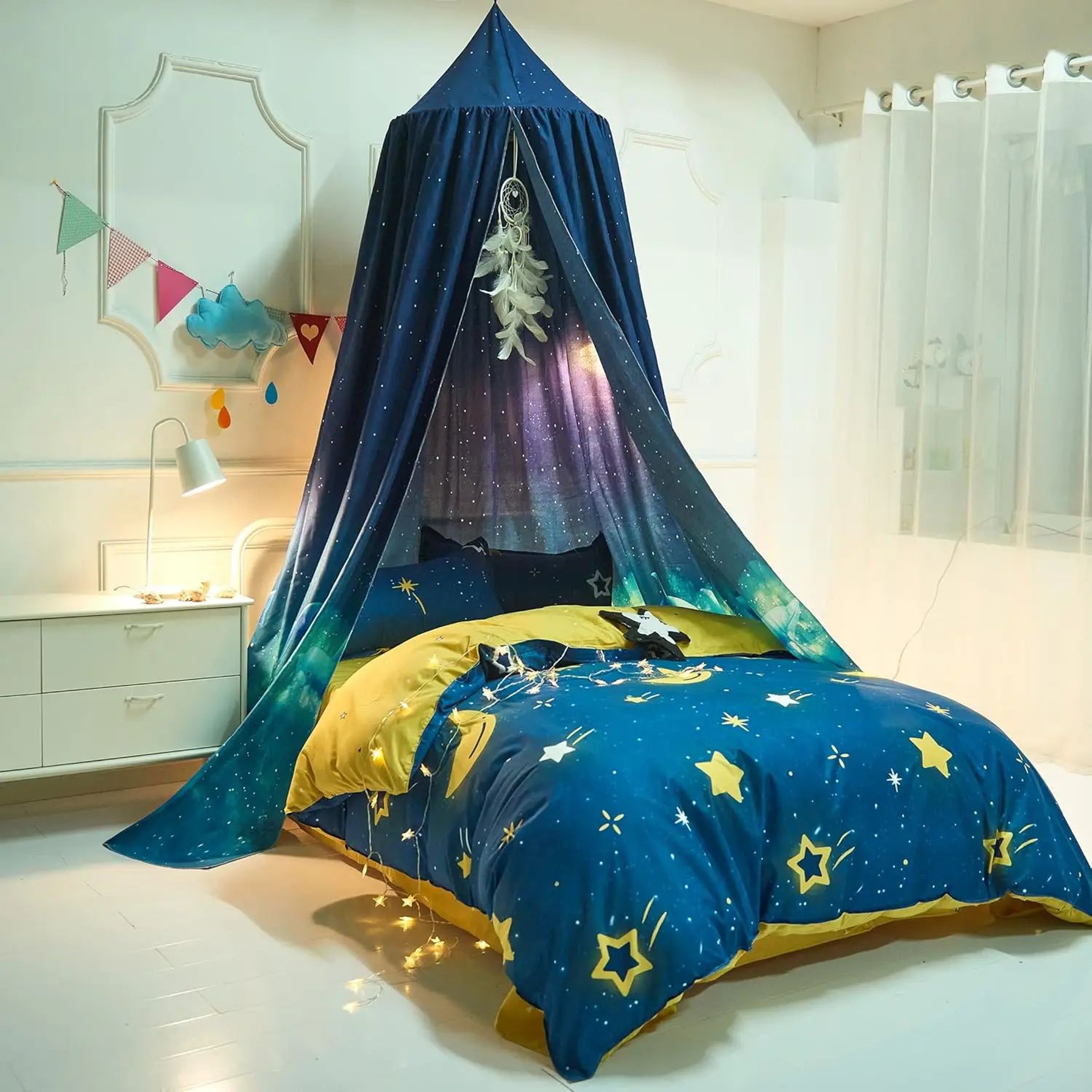 Round Dome Kids Bed Canopy Mosquito Net 65 X 250 Cm Castle Play Tent 4