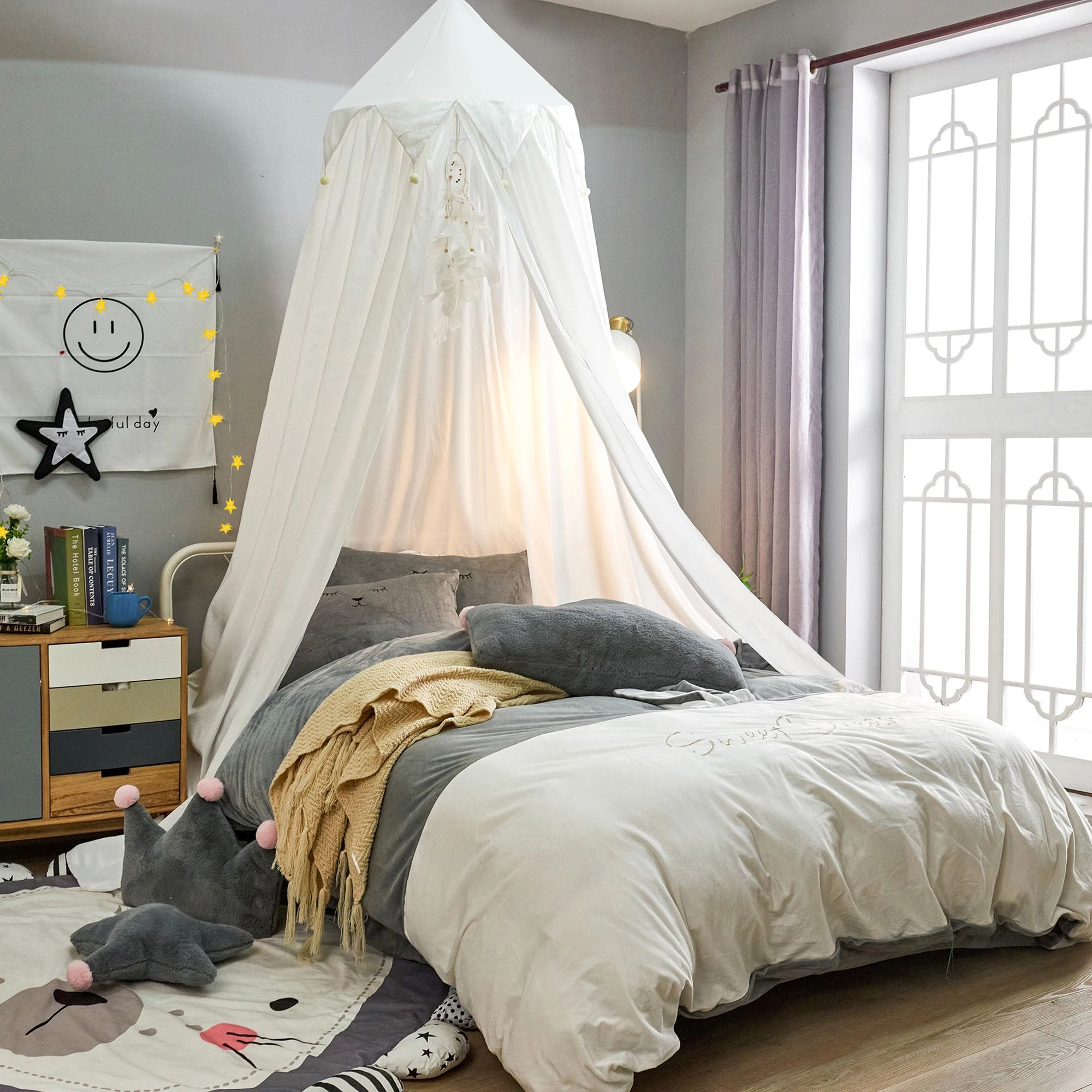 Battilo Round Dome Kids Bed Canopy Mosquito Net And Reading Noo 9