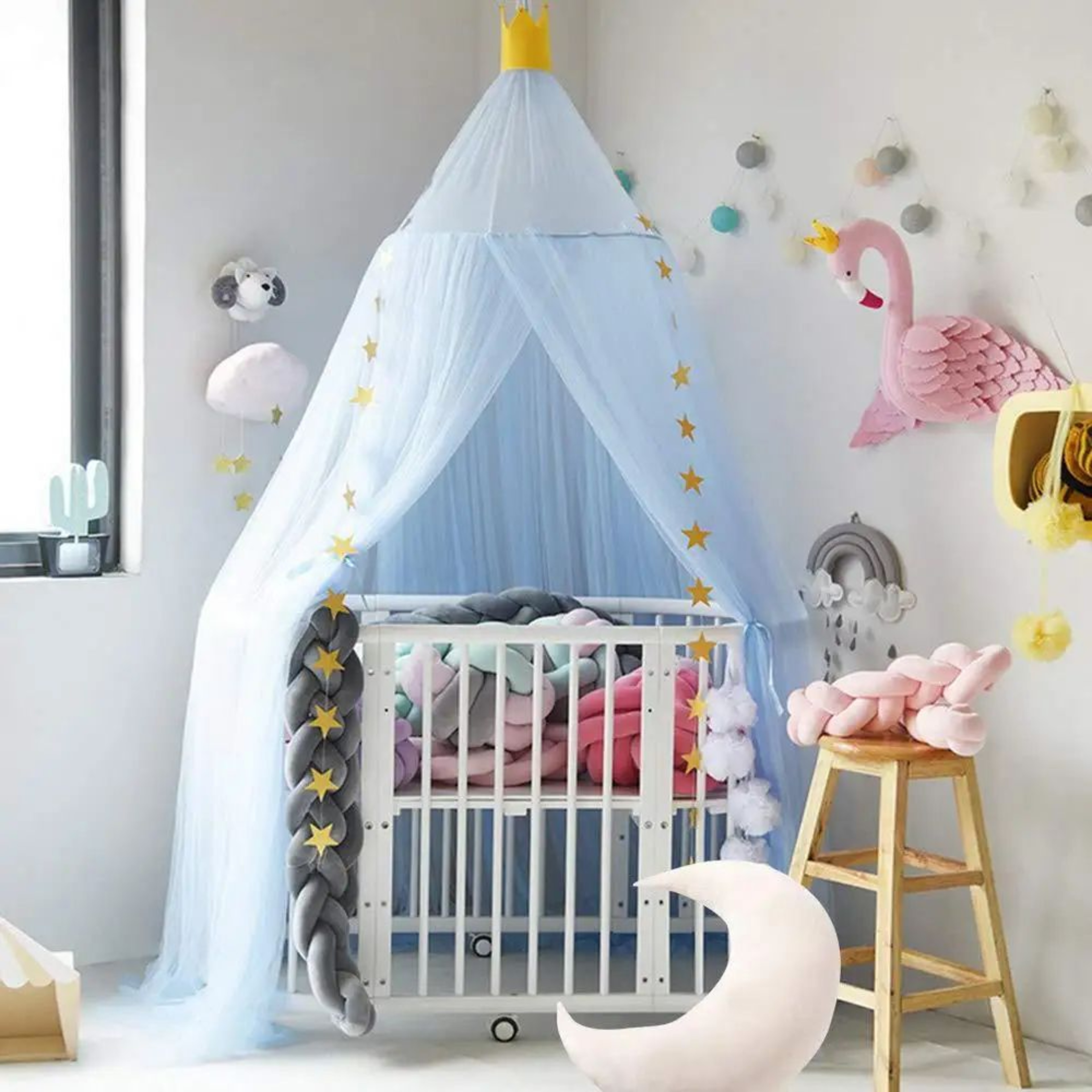 Elegant Round Dome Kids Bed Canopy Mosquito Net For Bedroom And Reading Nook 3