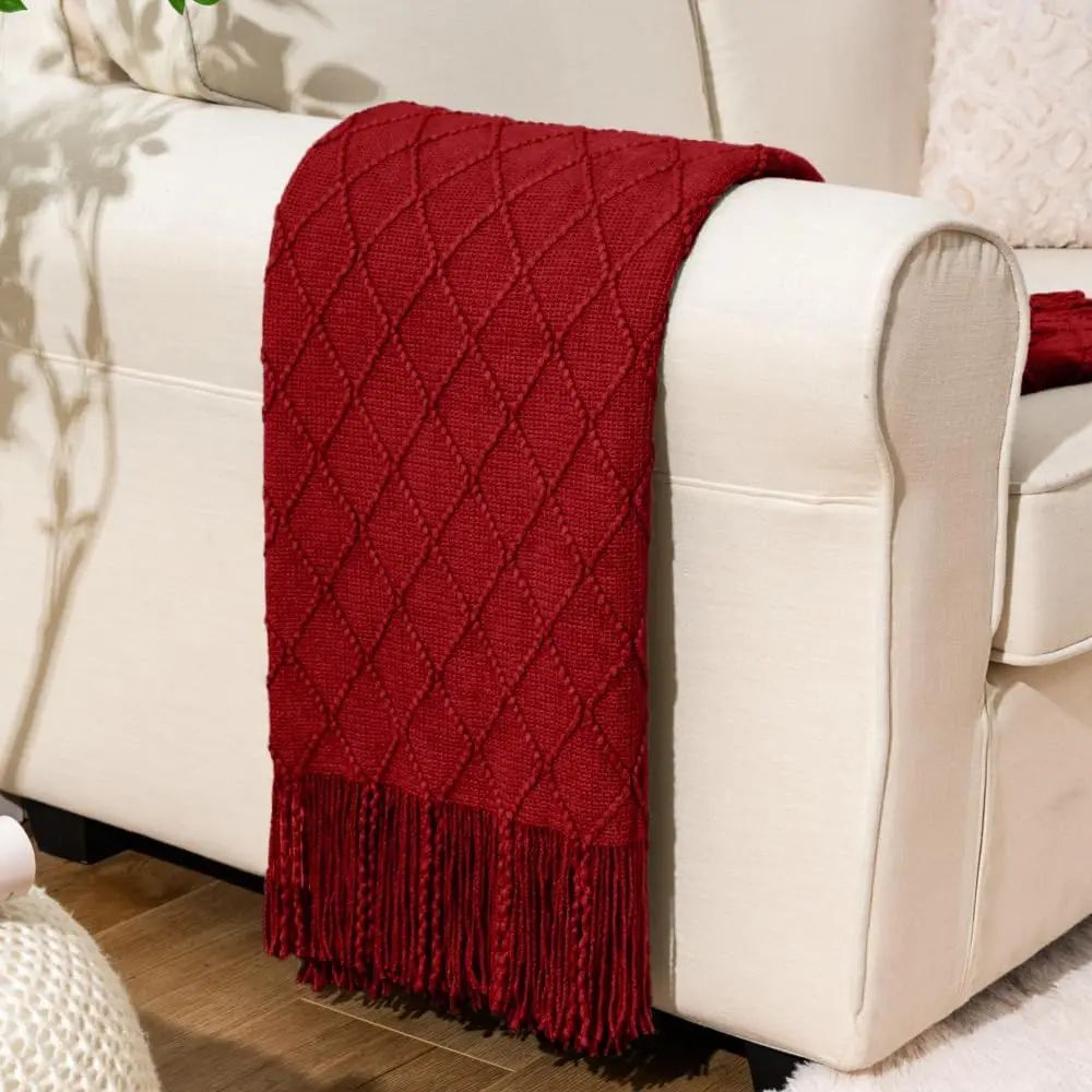 Battilo Soft Plaid Knitted Throw Blanket For Couch And Bed 13