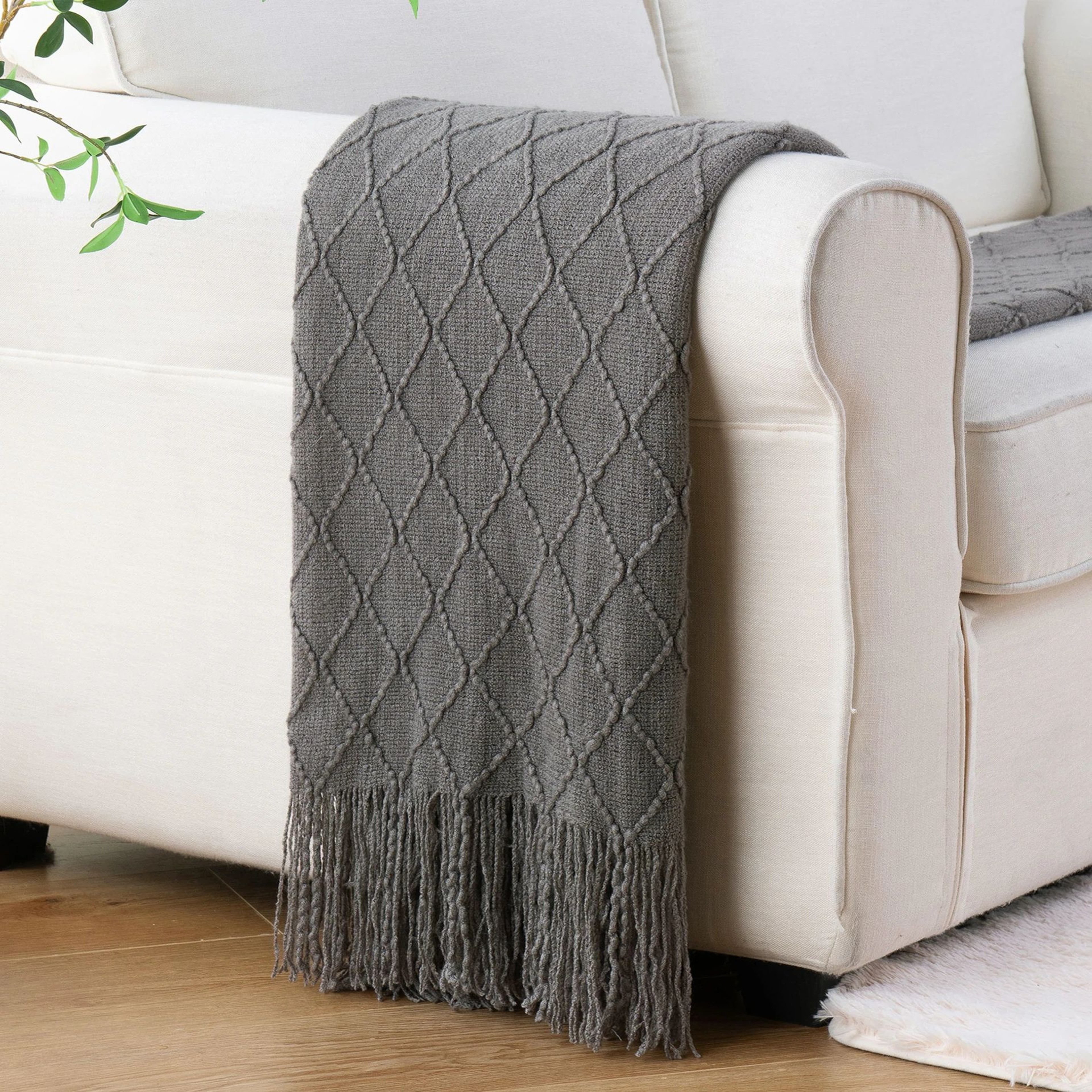Battilo Soft Plaid Knitted Throw Blanket For Couch And Bed 10
