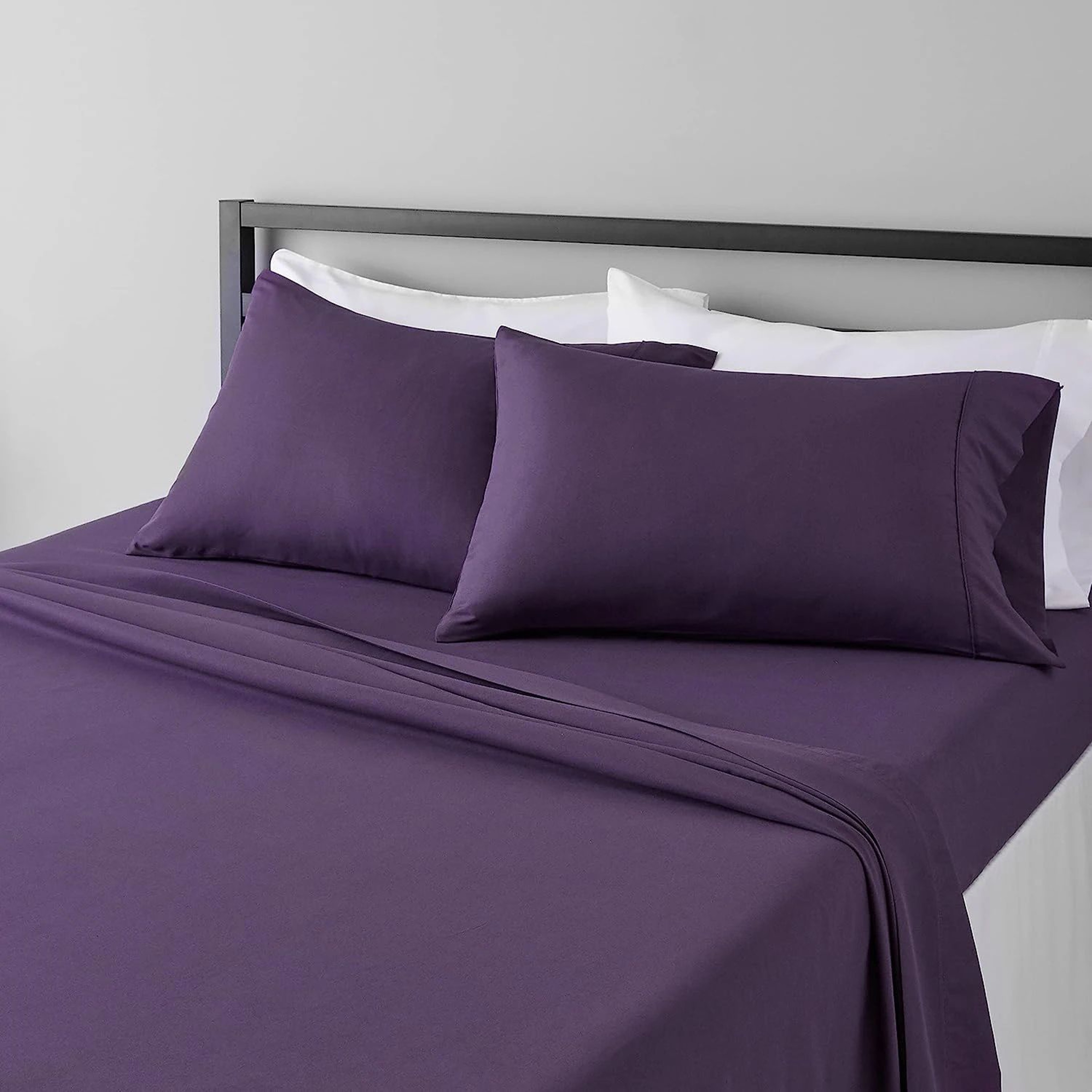 4 Piece Soft Microfiber Bed Sheet Set With Flat Sheet Fitted Sheet And Pillowcases 11