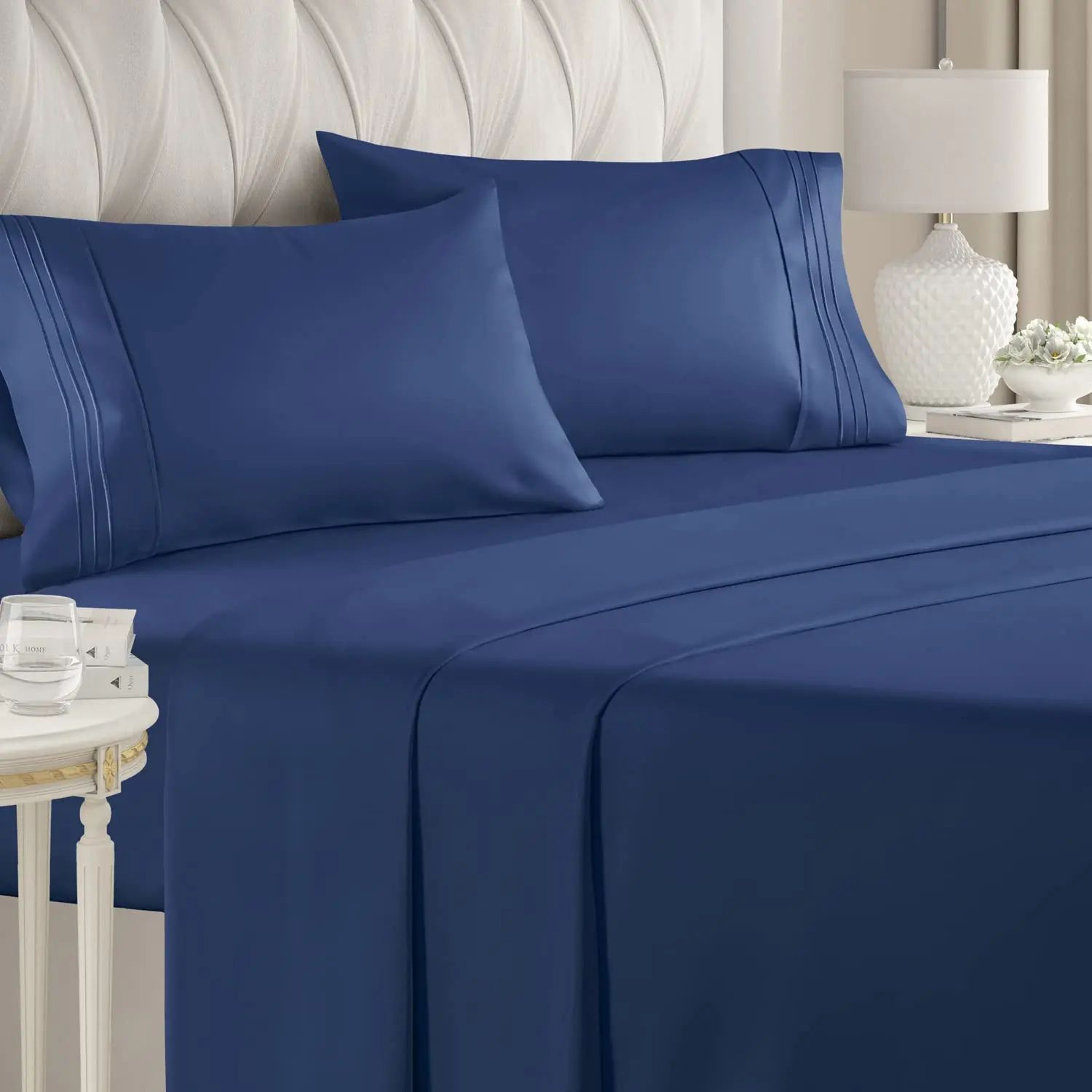 Luxury Microfiber 4 Piece Bed Sheet Set With Fitted Sheet And Pillowcases 7