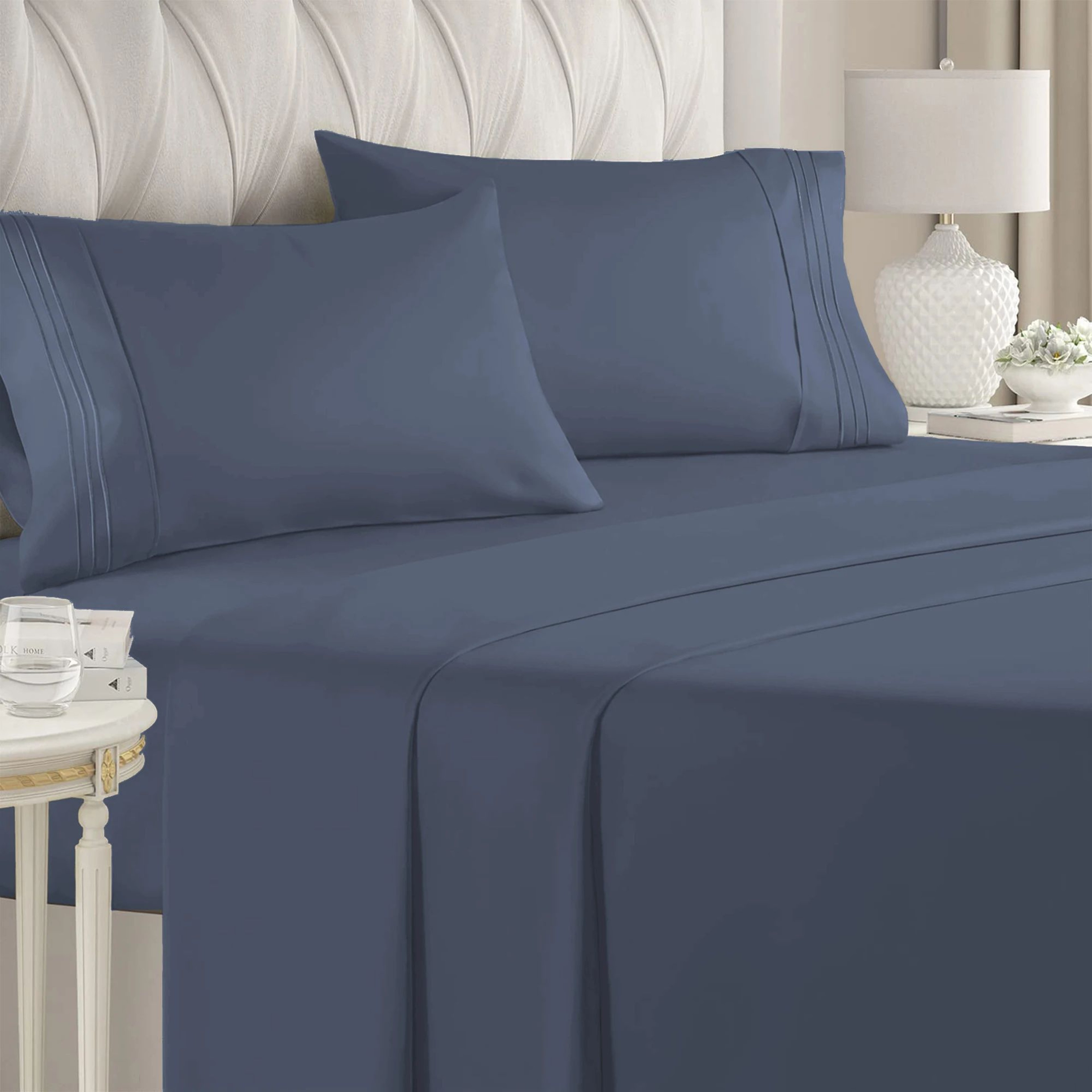 Luxury Microfiber 4 Piece Bed Sheet Set With Fitted Sheet And Pillowcases 12