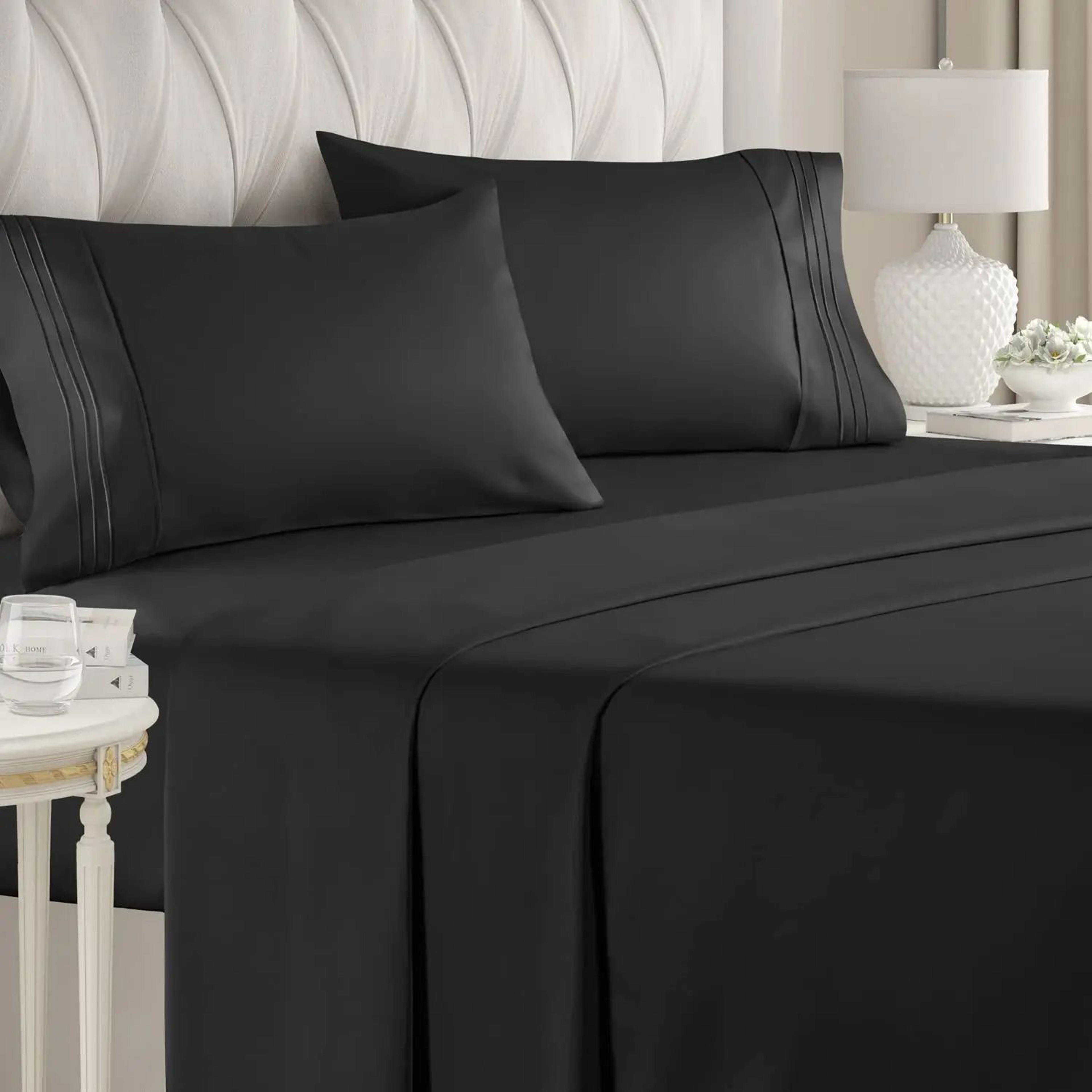 Luxury Microfiber 4 Piece Bed Sheet Set With Fitted Sheet And Pillowcases 10
