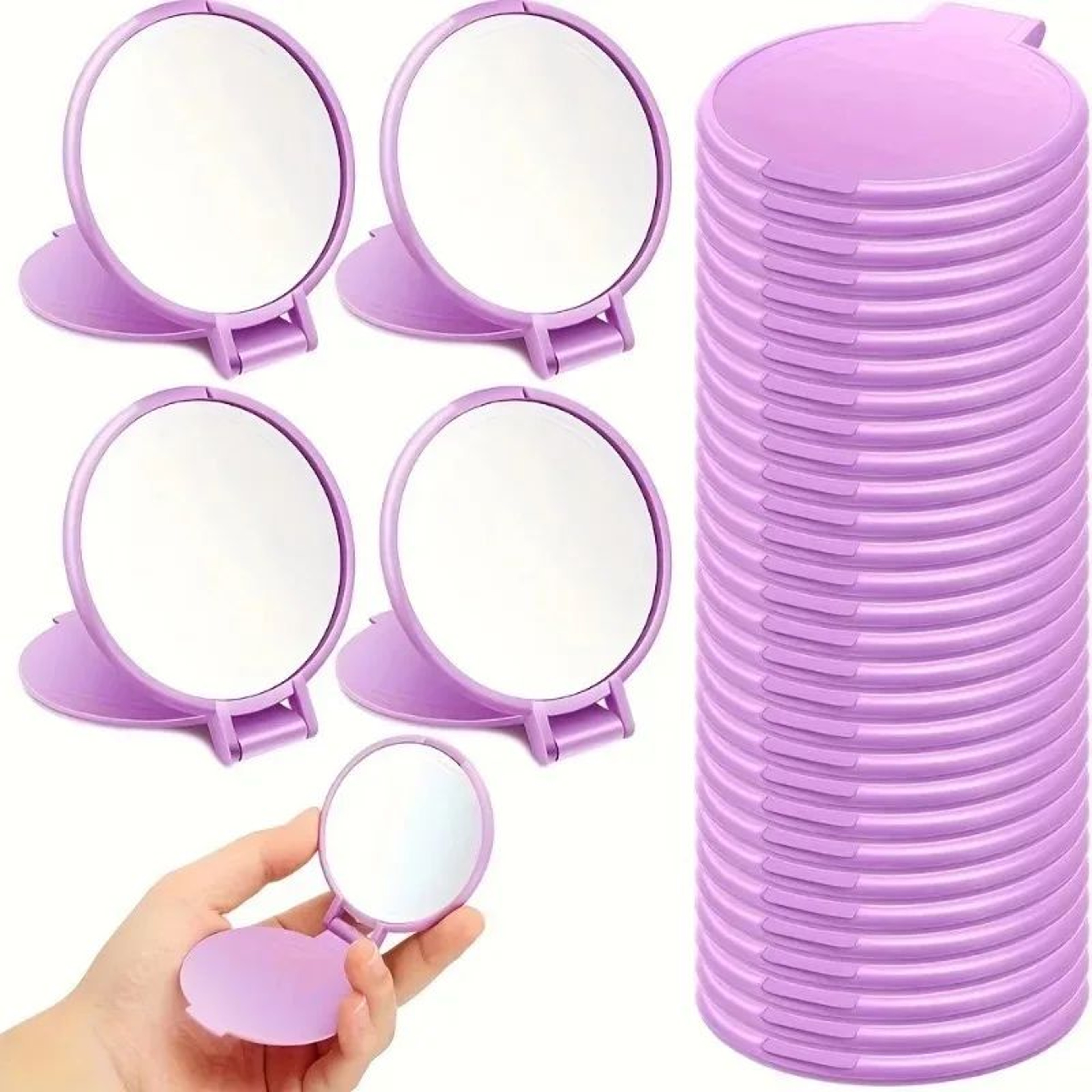 25PCS Mini Foldable Makeup Mirror Set Portable Travel Pocket Mirrors 0
