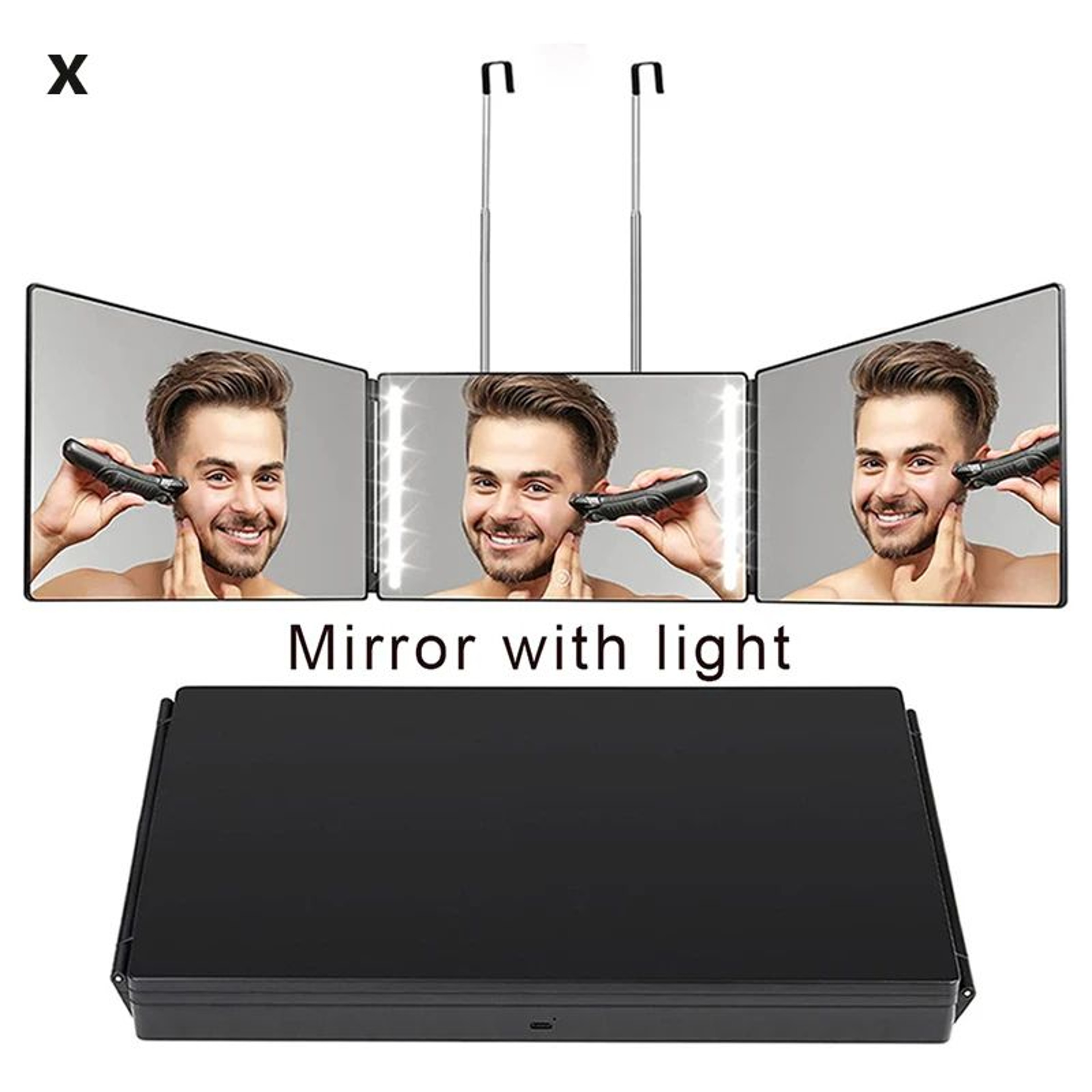 LED 3Way Self Haircut Mirror With Adjustable Hanging Hook 9