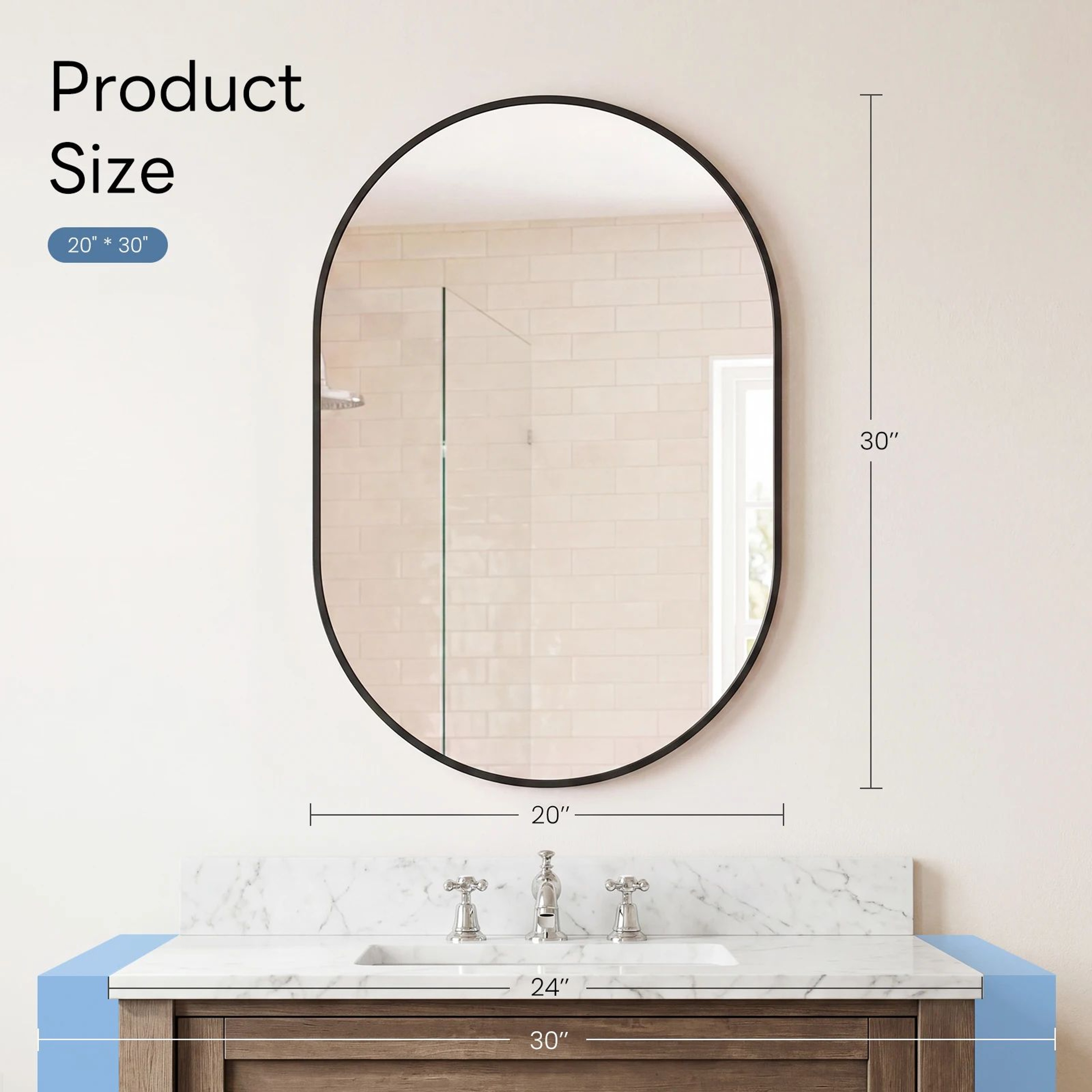 Modern Oval Metal Frame Wall Mirror With Tempered Glass For Bedroom And Living Room 10