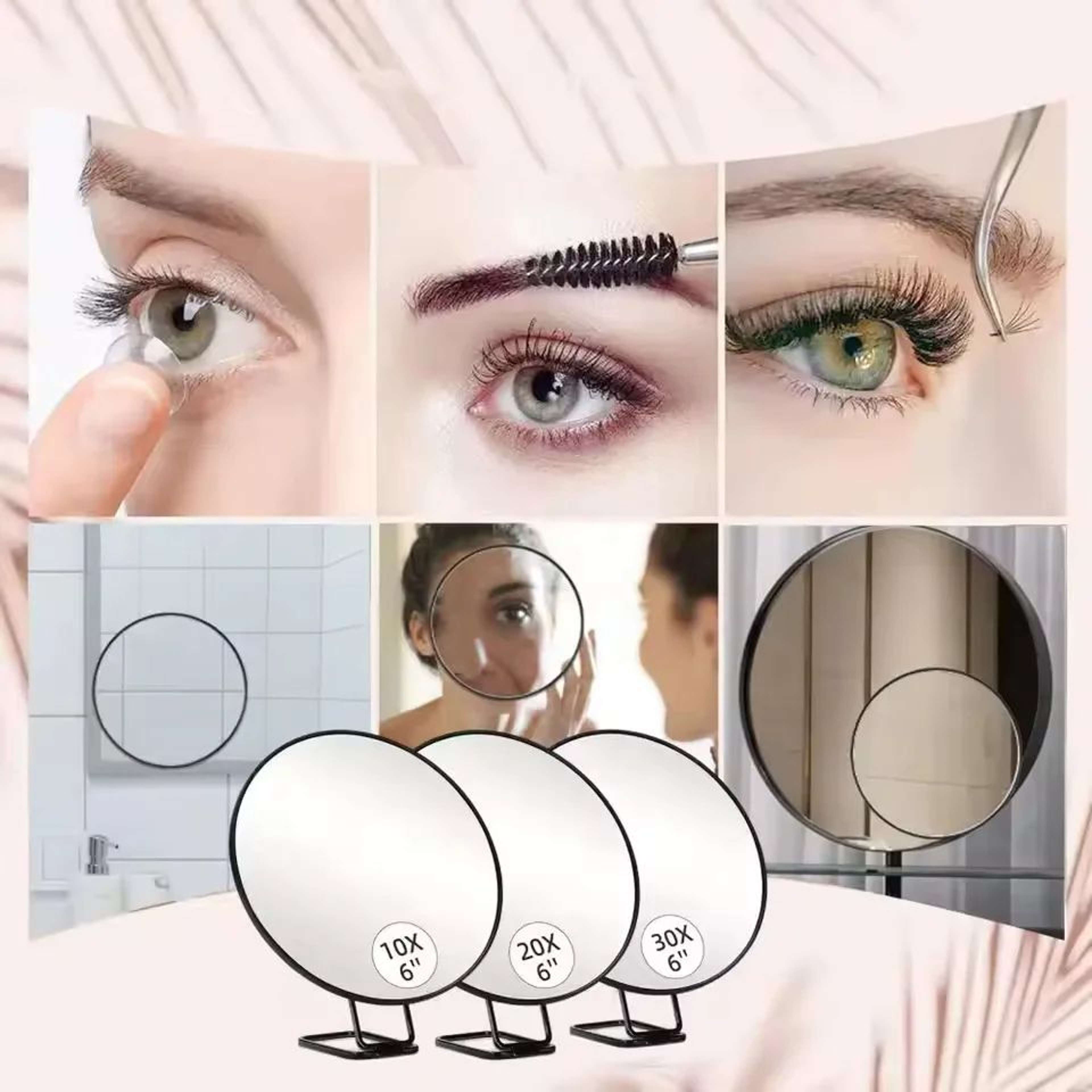 20X Magnifying Makeup Mirror With Foldable Handheld Stand And Precision Tweezers 1