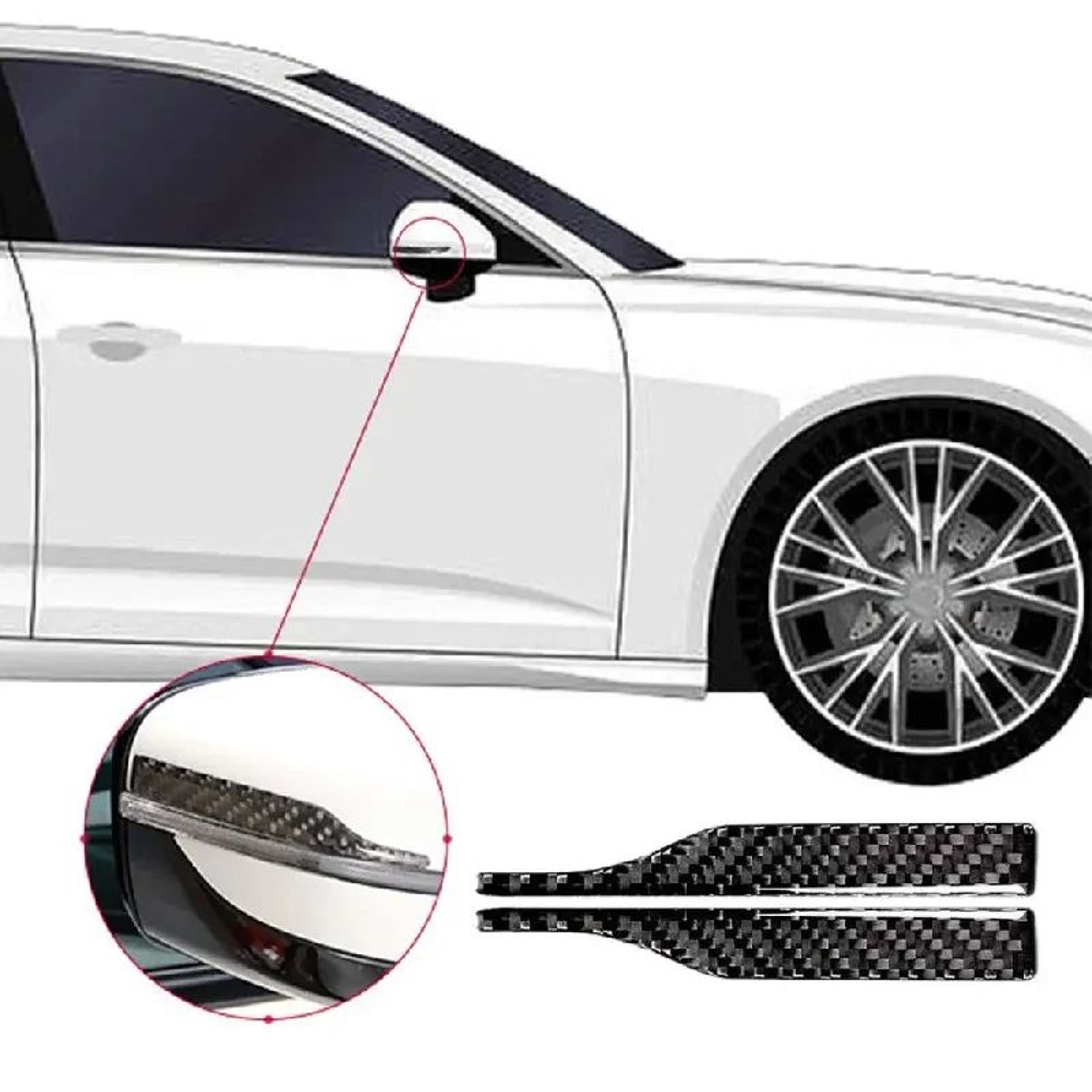 Rearview Mirror AntiCollision Reflective Protection Strips 4