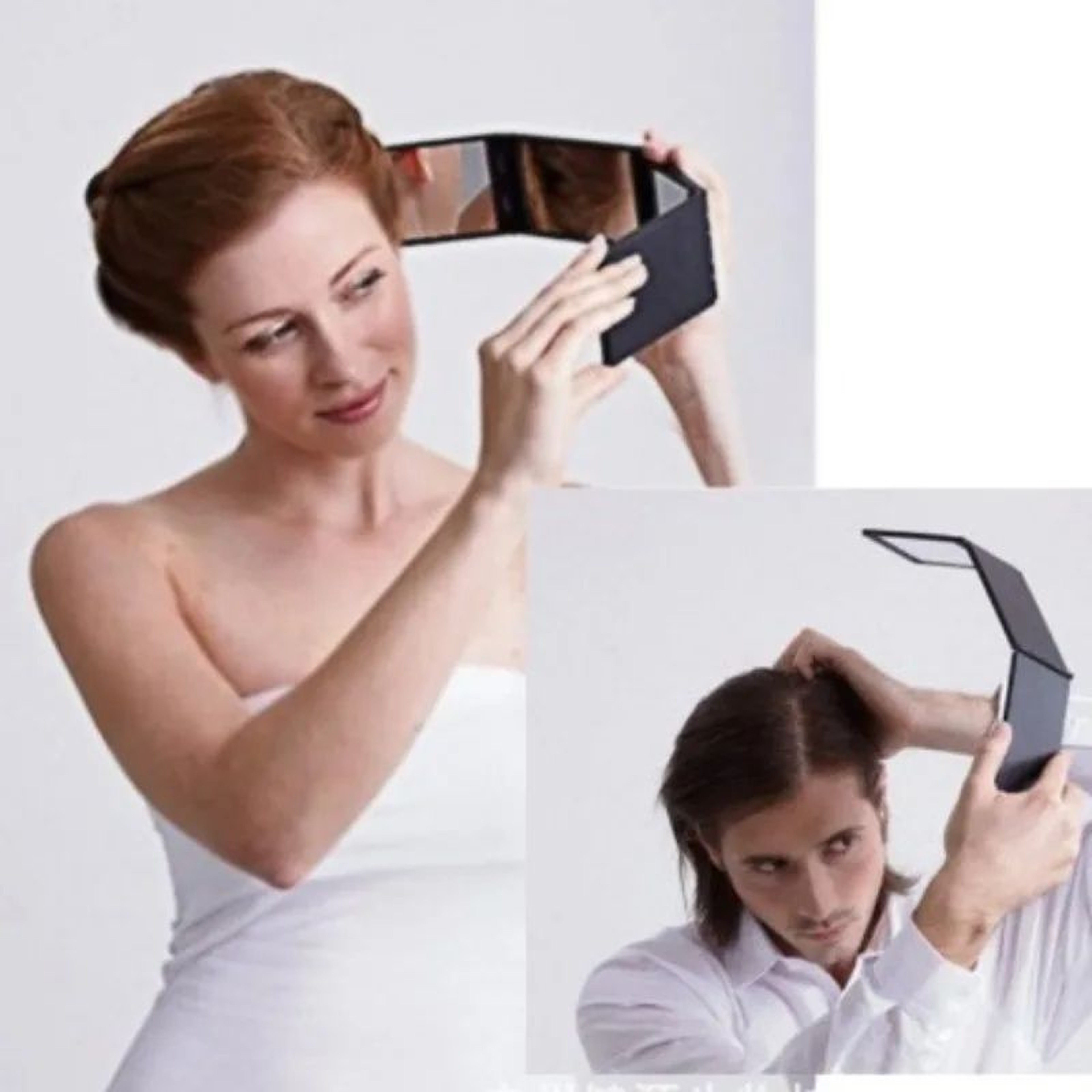 Adjustable 3 Way Self Haircut Mirror With Retractable Hanging Hooks 4