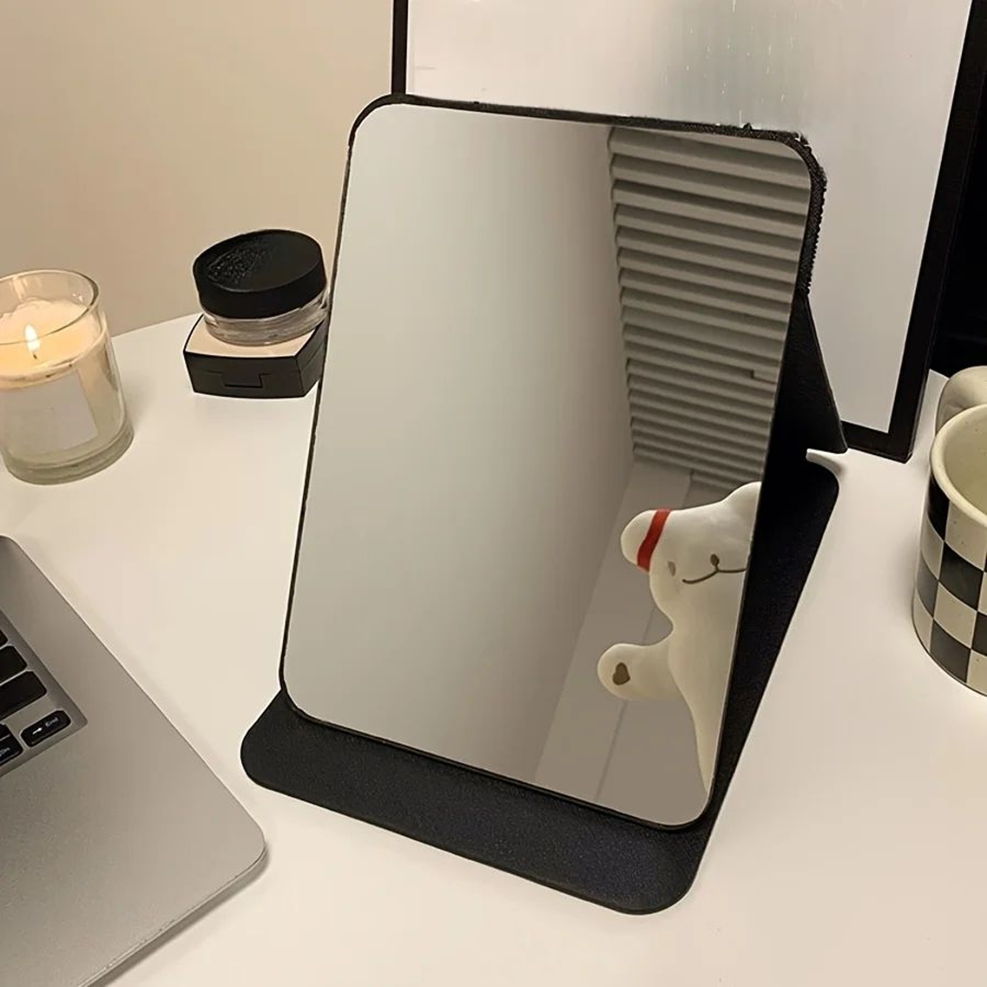 Portable Folding Makeup Mirror Compact Desktop Vanity Mirror For Travel And Daily Grooming 1