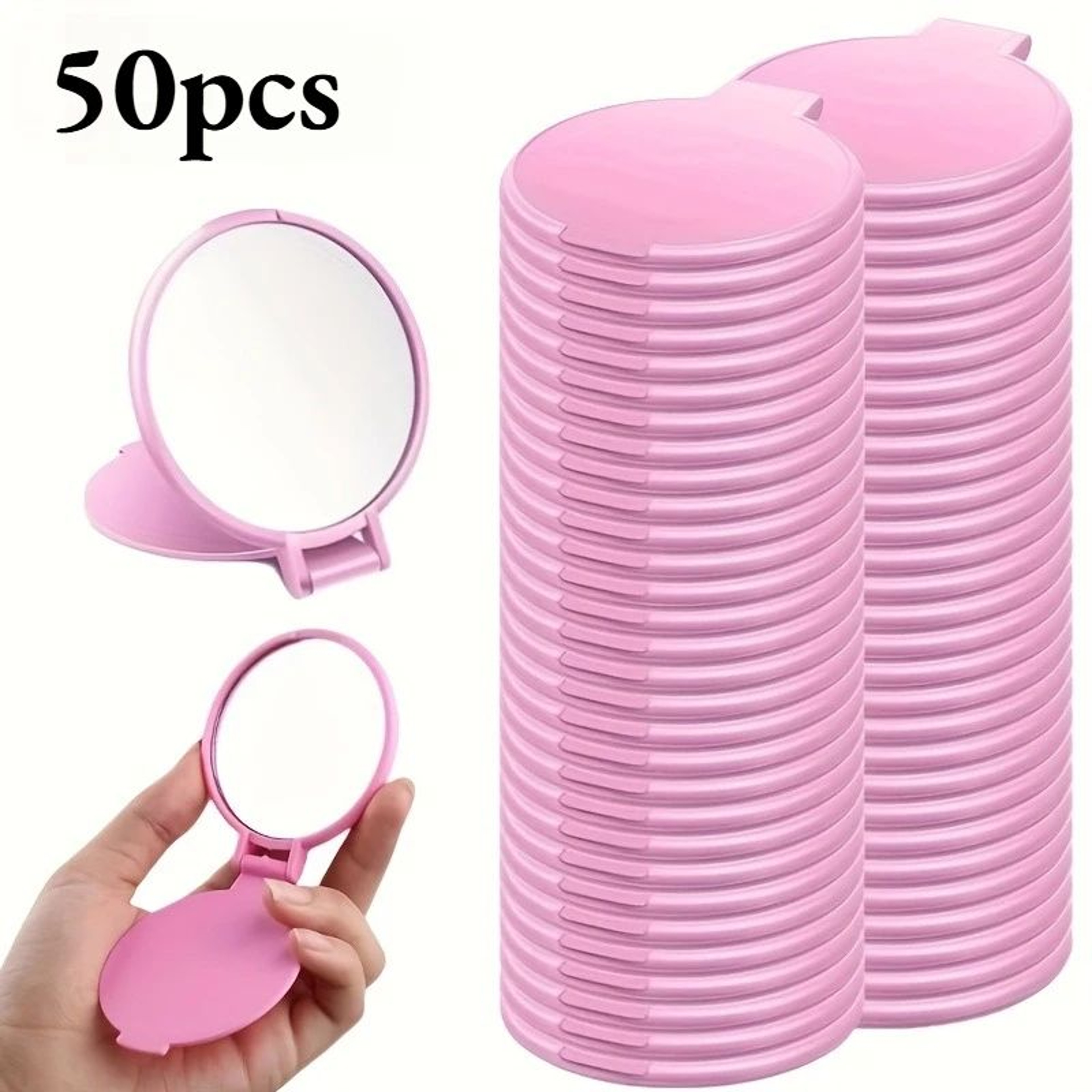 50PCS Mini Folding Pocket Makeup Mirrors For Travel And Everyday TouchUps 7
