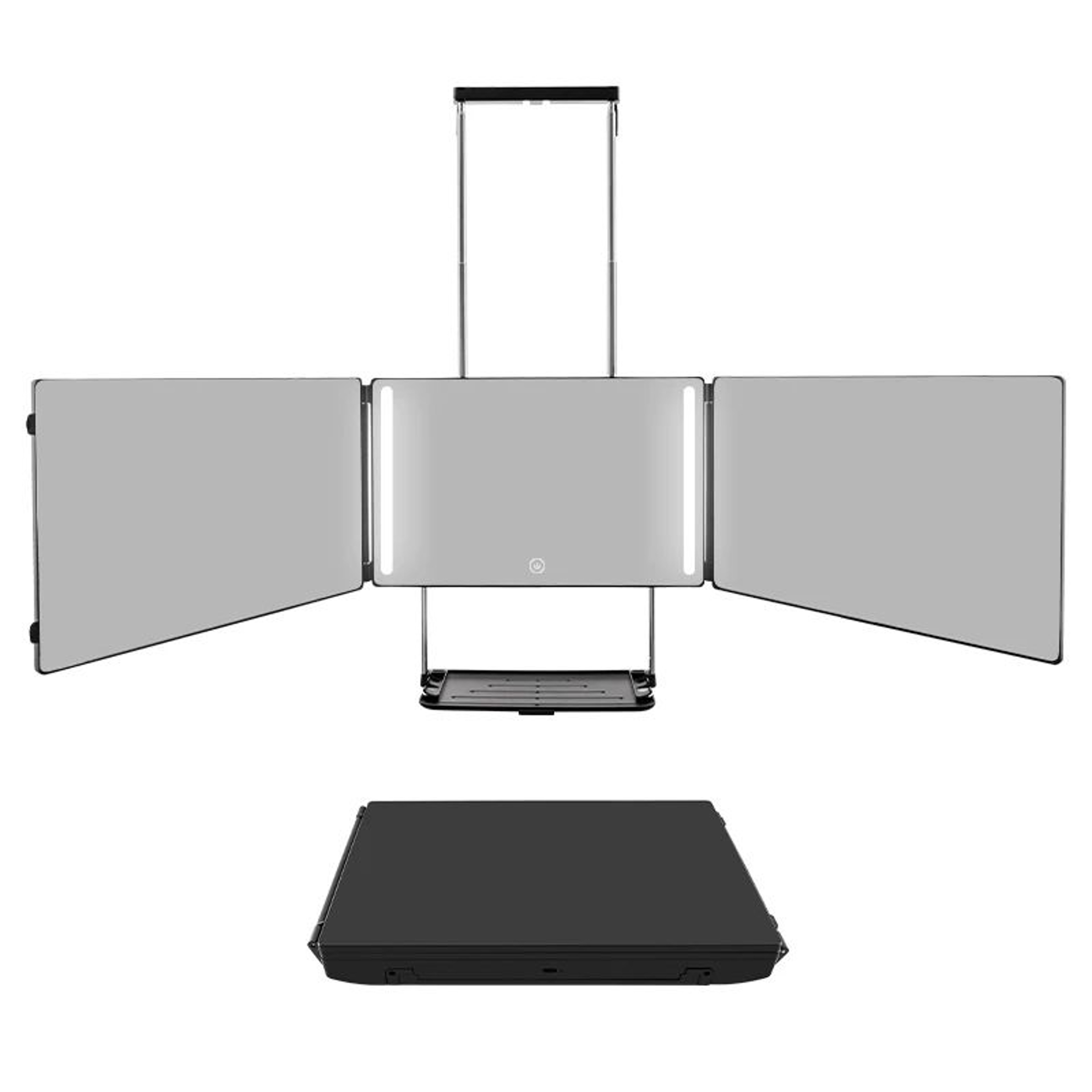 360 Degree 3Way LED Haircut Mirror With Tray Portable Foldable Self Cutting Mirror 2