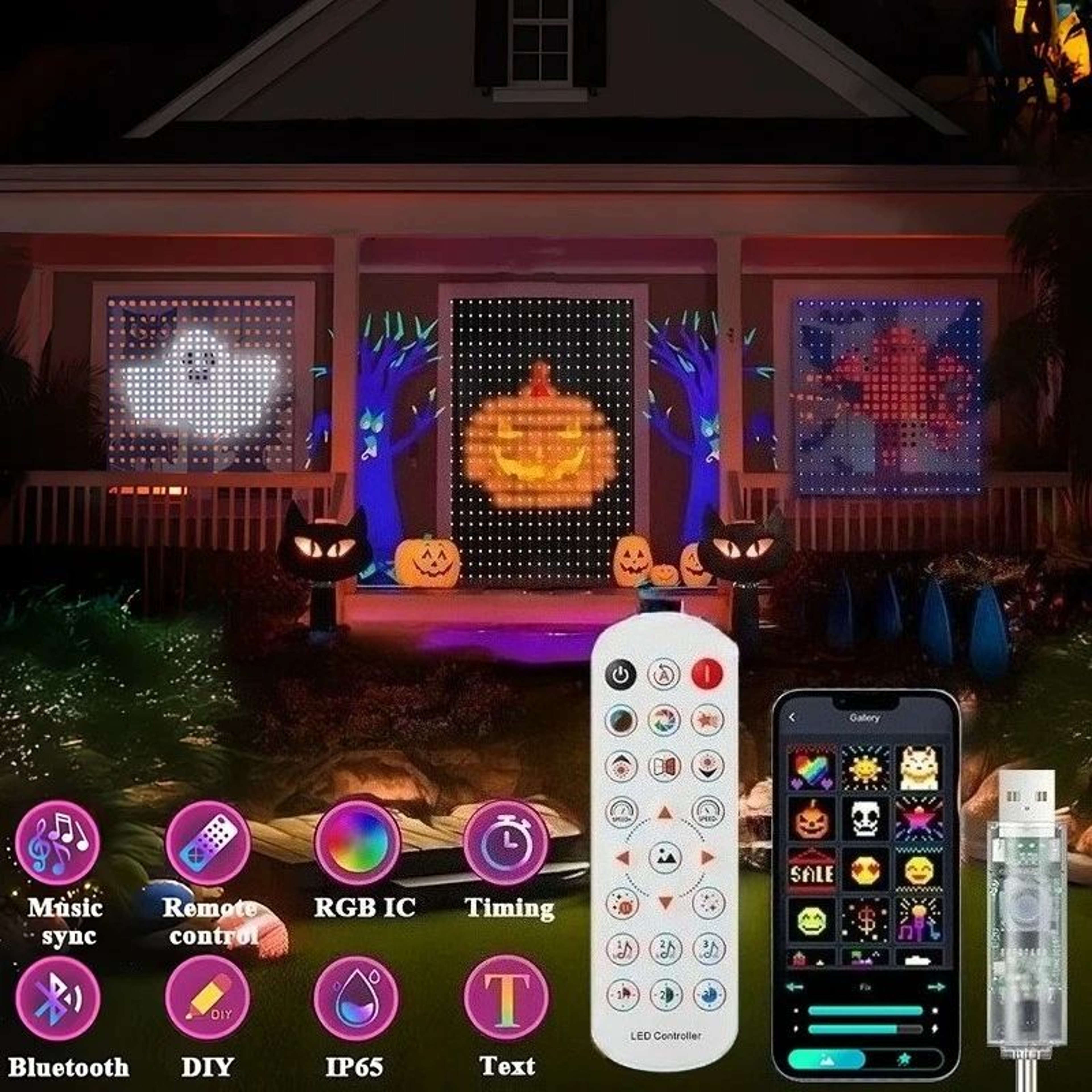 Smart RGB USB LED Curtain Lights With App Control DIY Picture Display 0