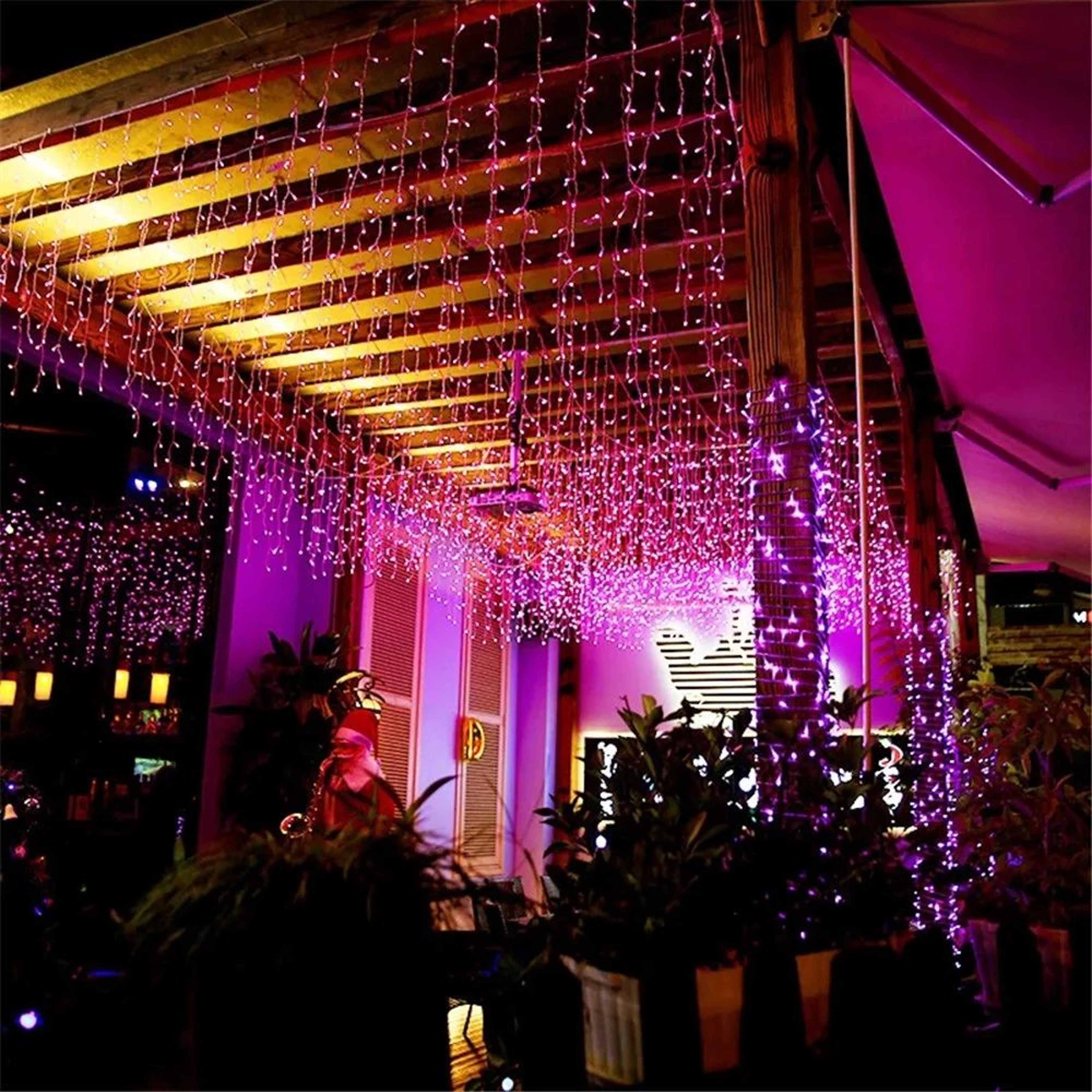 5M Waterfall LED Curtain String Lights With 8 Modes For Christmas And Outdoor Decor 4