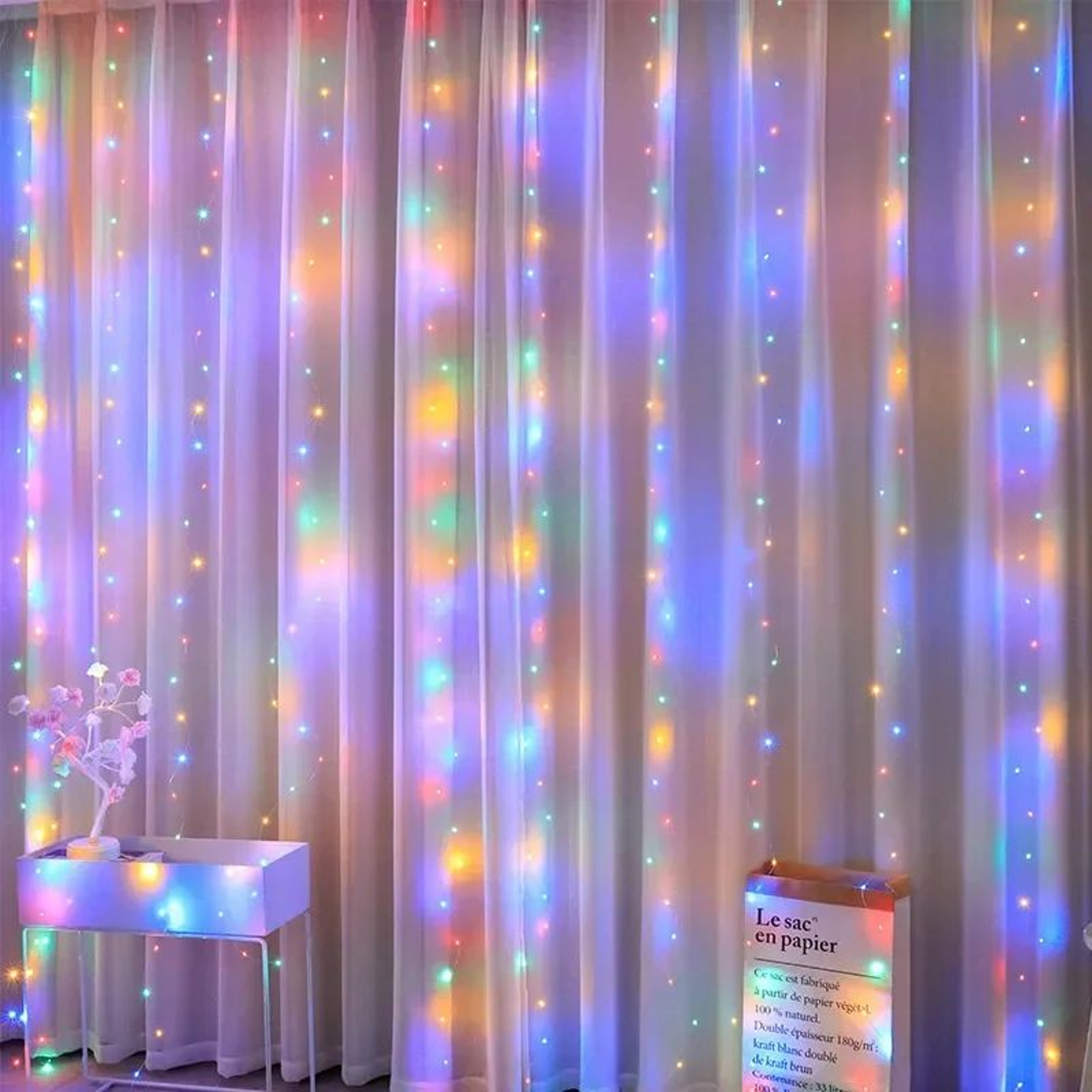 3M LED Curtain Fairy Lights USB Waterfall String Lights With Remote 8 Modes 4
