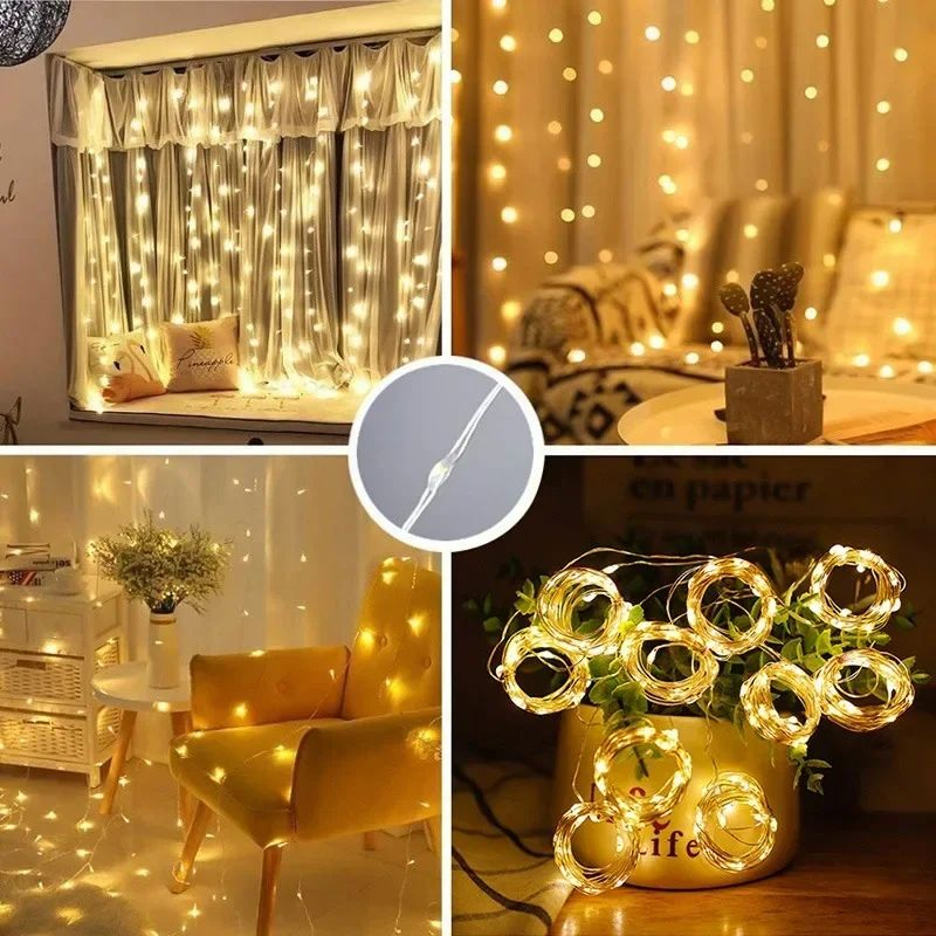 3M LED Curtain Fairy Lights USB Waterfall String Lights With Remote 8 Modes 3