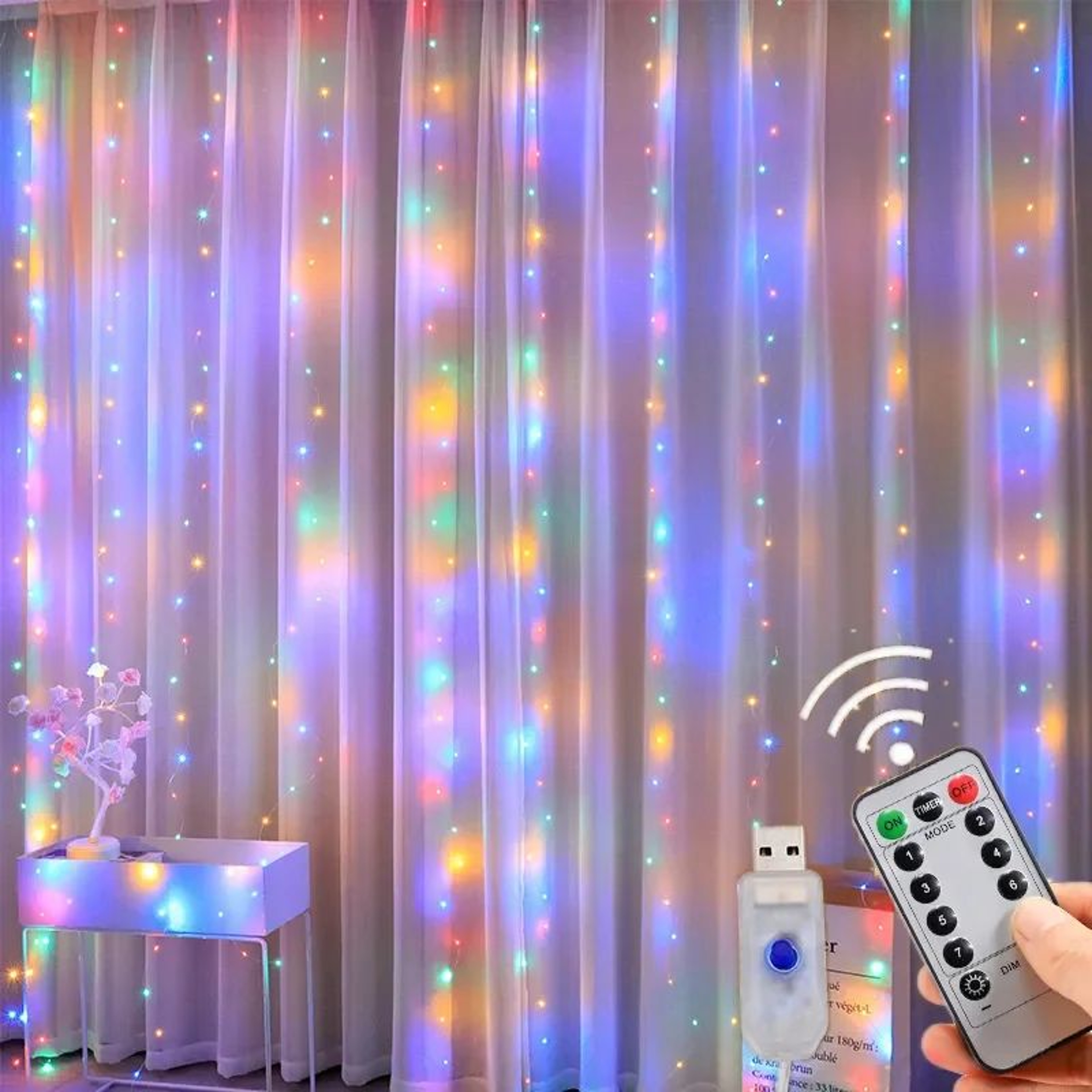 3M LED Curtain Fairy Lights USB Waterfall String Lights With Remote 8 Modes 11