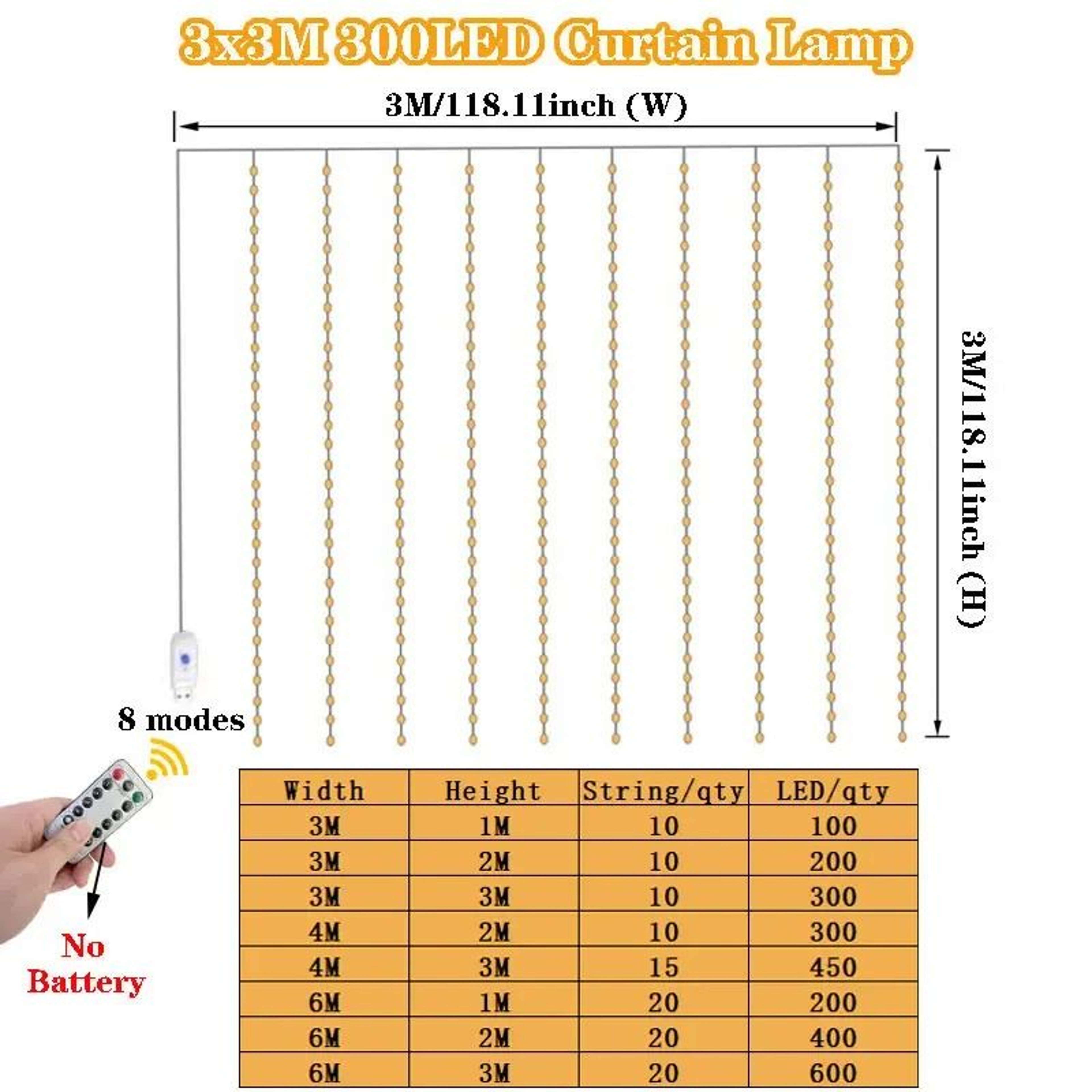 USB Curtain LED String Lights With Remote For Bedroom Wedding And Christmas Decor 4