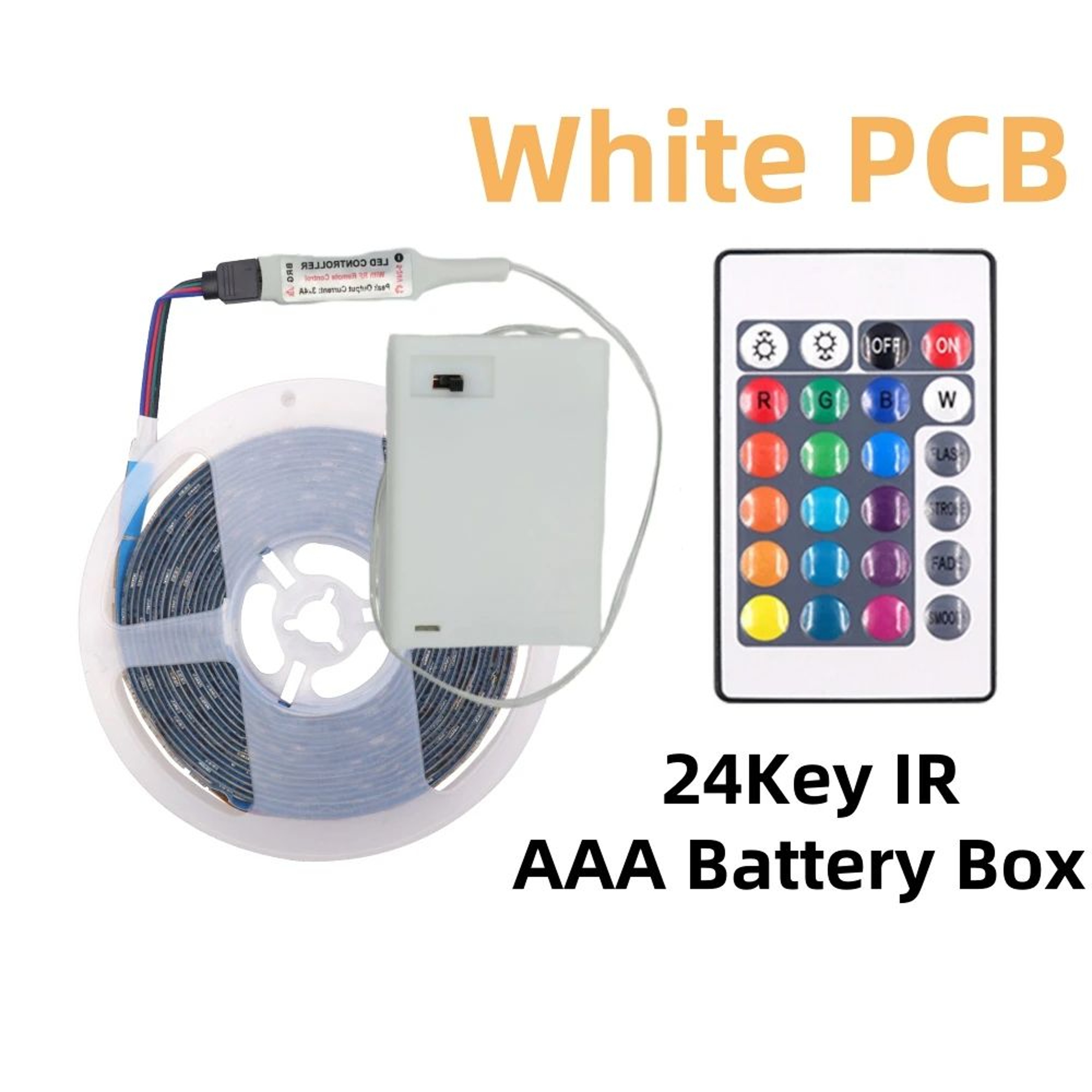 5V 5050 RGB Battery Powered LED Strip Lights With Remote Control 8