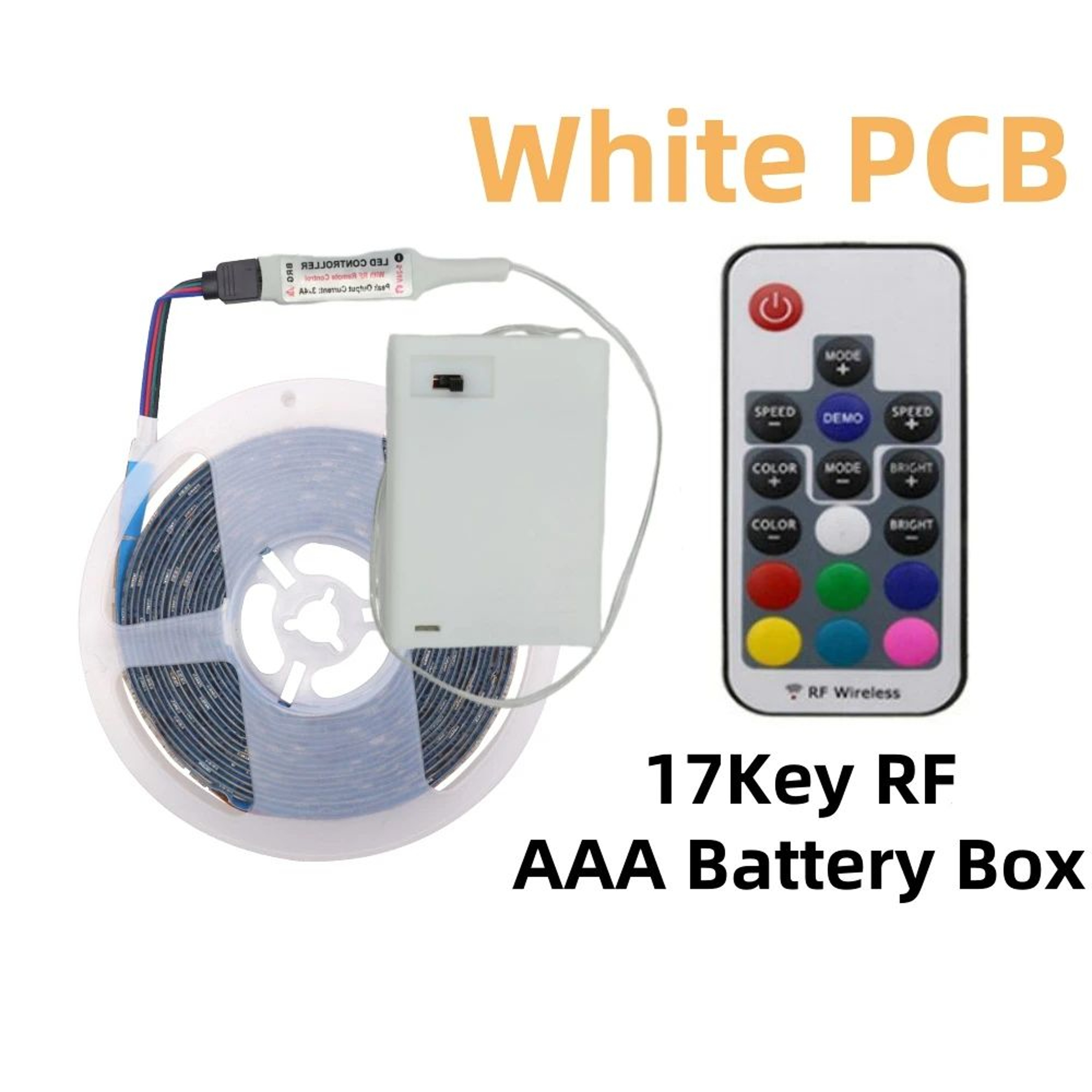 5V 5050 RGB Battery Powered LED Strip Lights With Remote Control 10