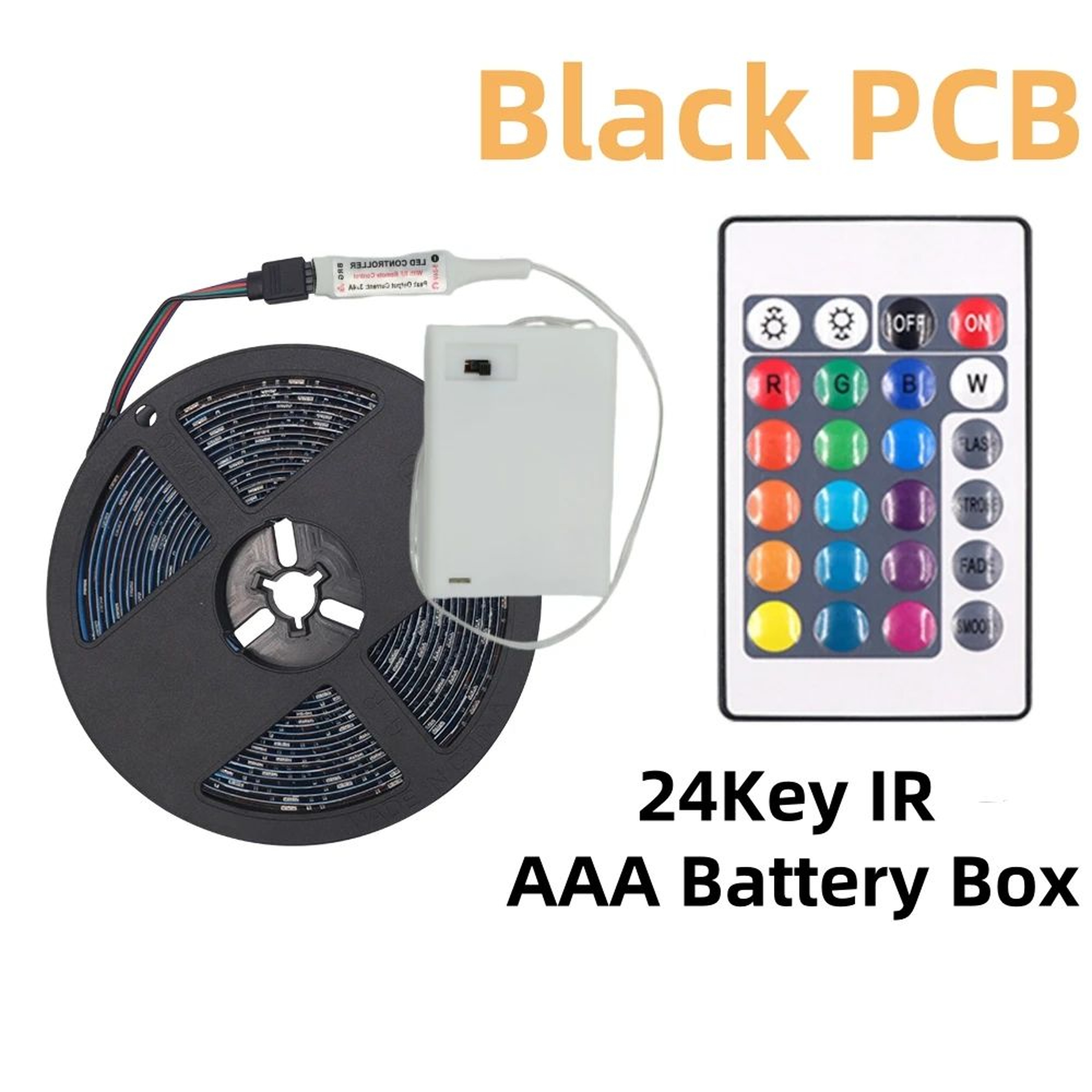 5V 5050 RGB Battery Powered LED Strip Lights With Remote Control 9