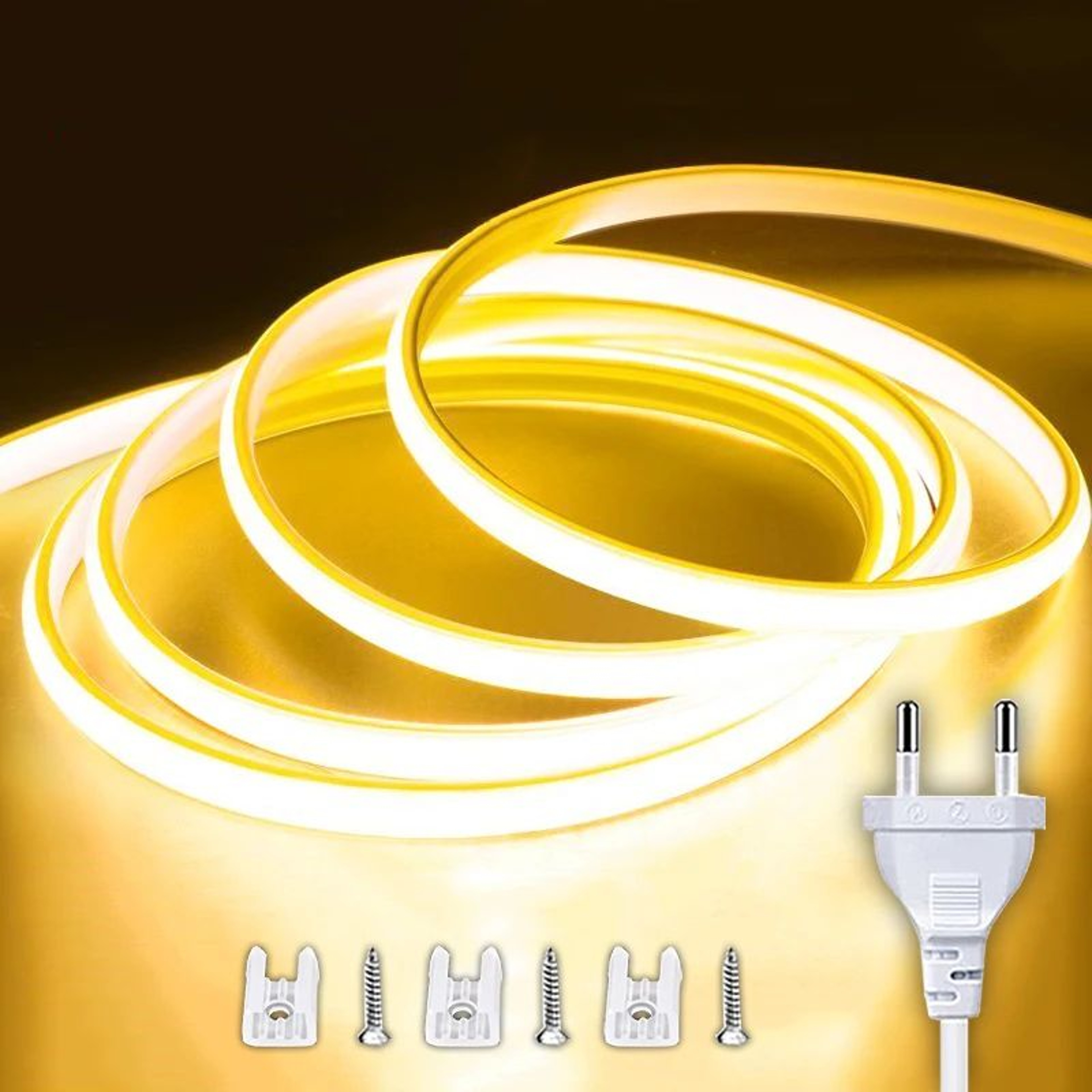 220V Waterproof COB LED Strip Light With EU Plug For Indoor And Outdoor Lightin 6